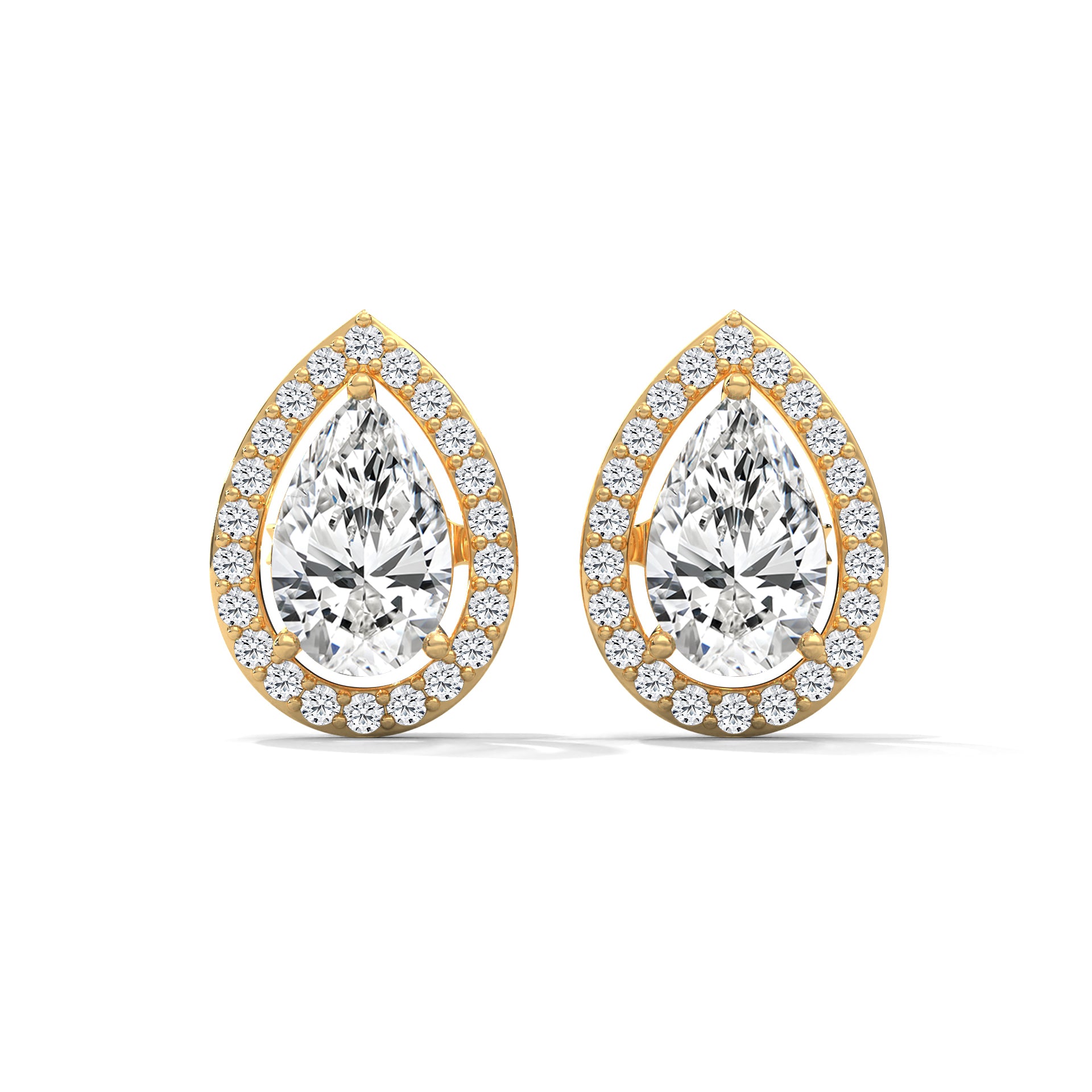 PEAR HALO STUDS EARRINGS