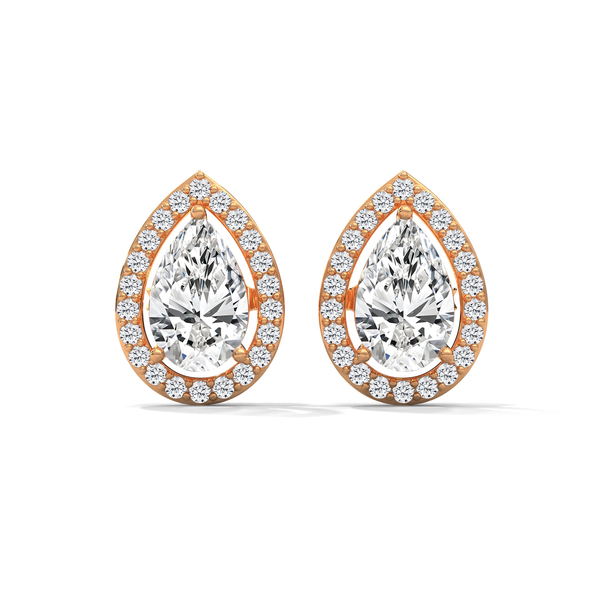 PEAR HALO STUDS EARRINGS