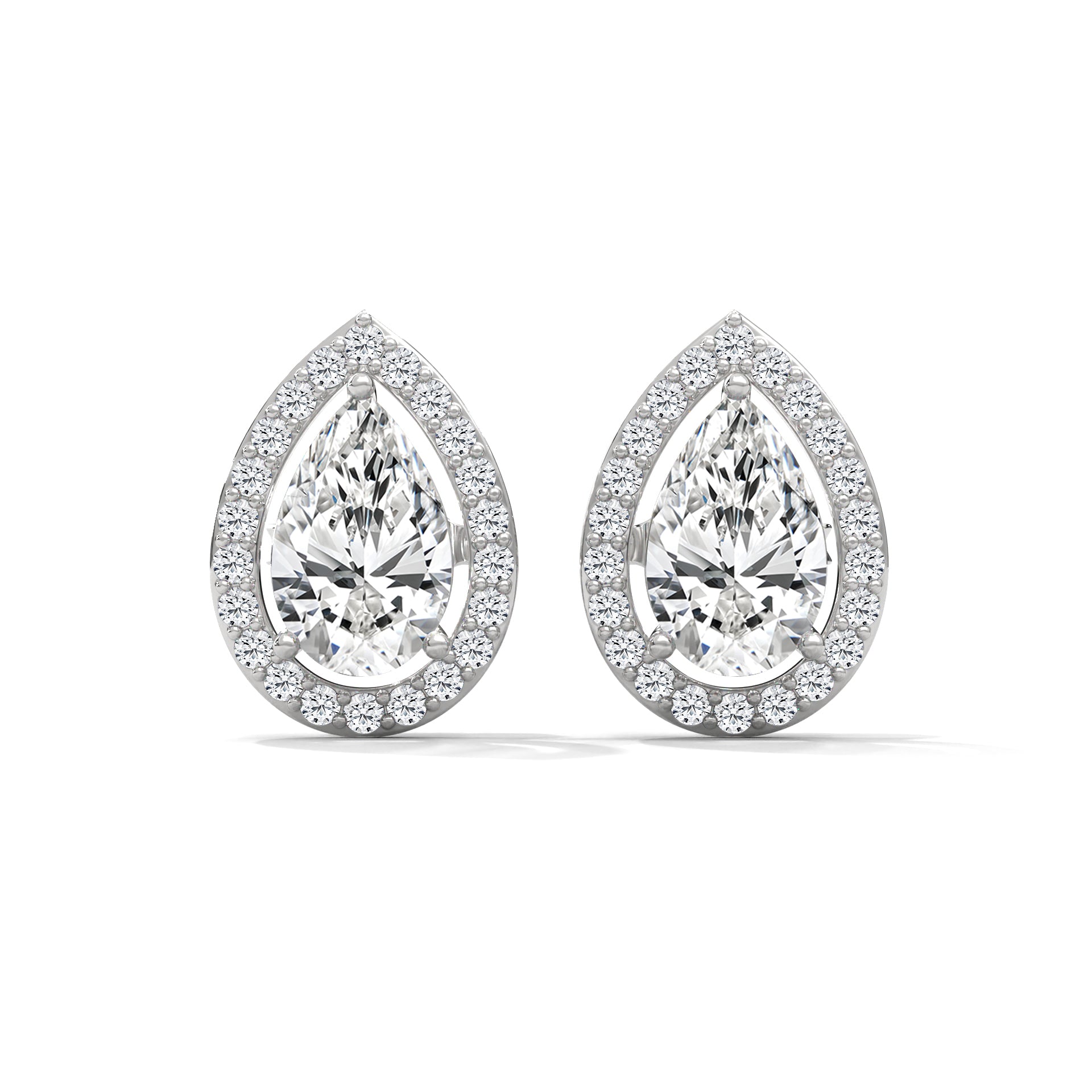 PEAR HALO STUDS EARRINGS