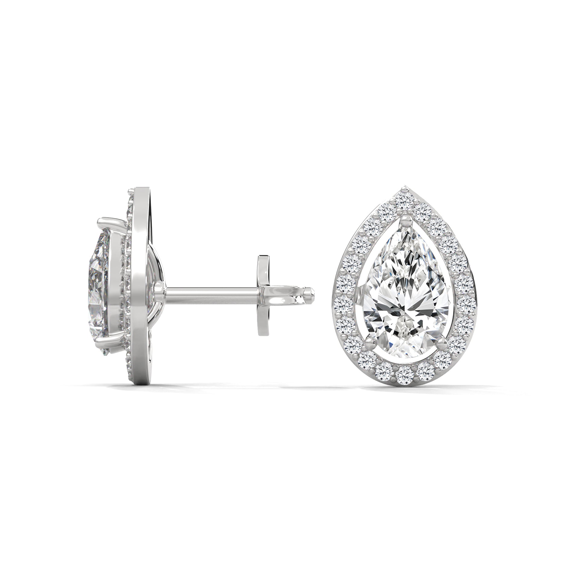 PEAR HALO STUDS EARRINGS