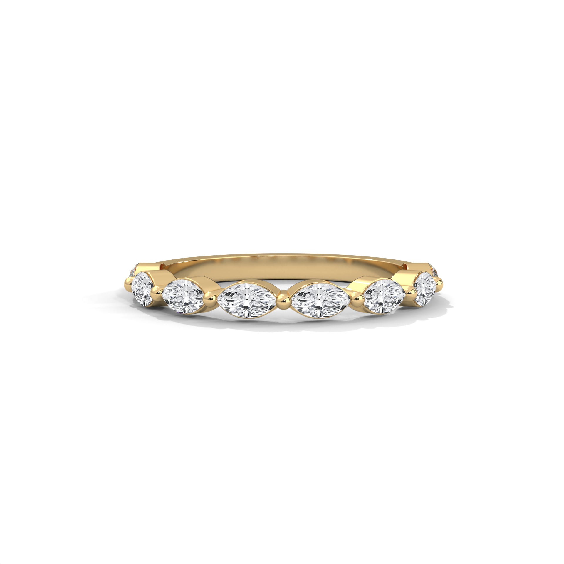 MARQUISE CUT HALF ETERNITY BAND