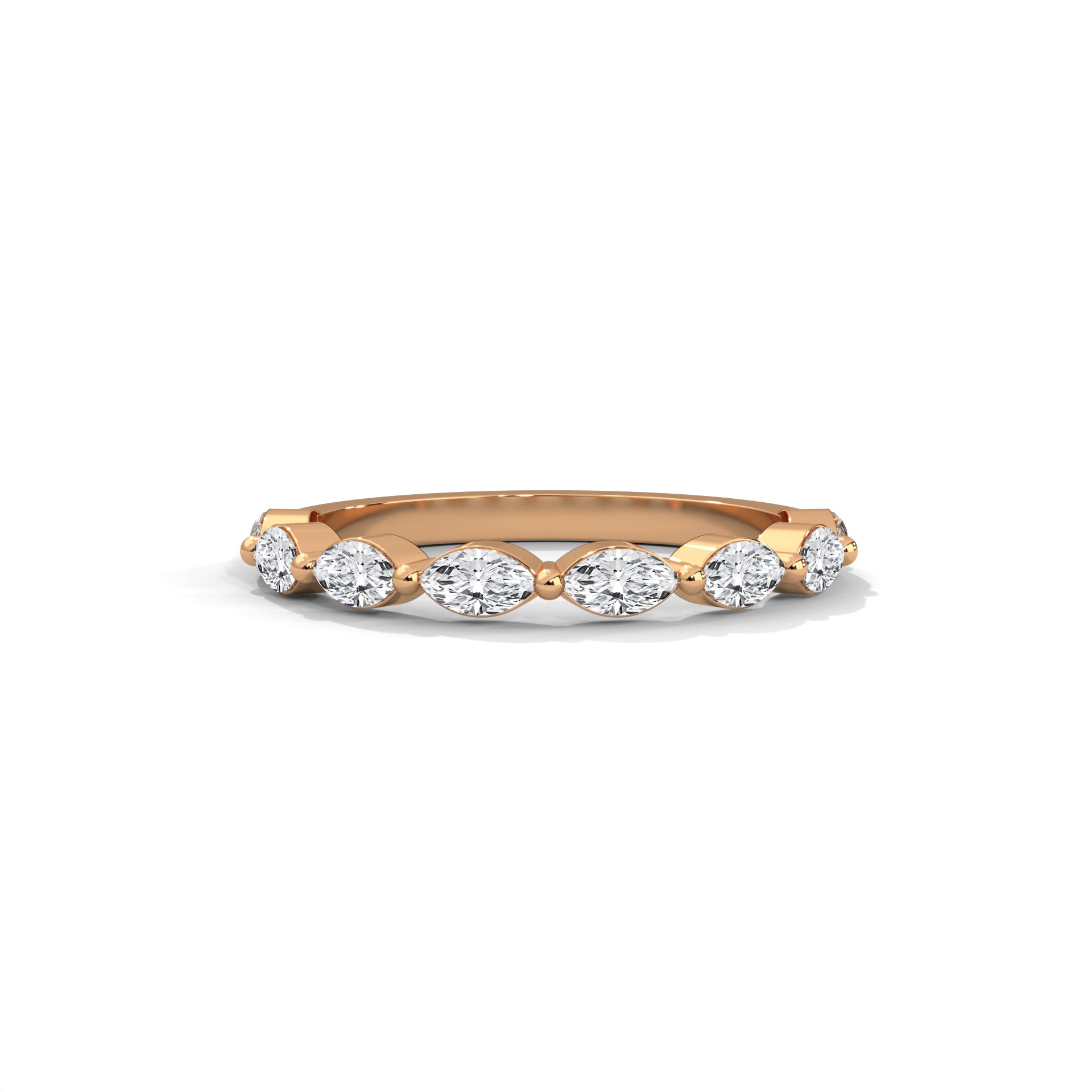 MARQUISE CUT HALF ETERNITY BAND