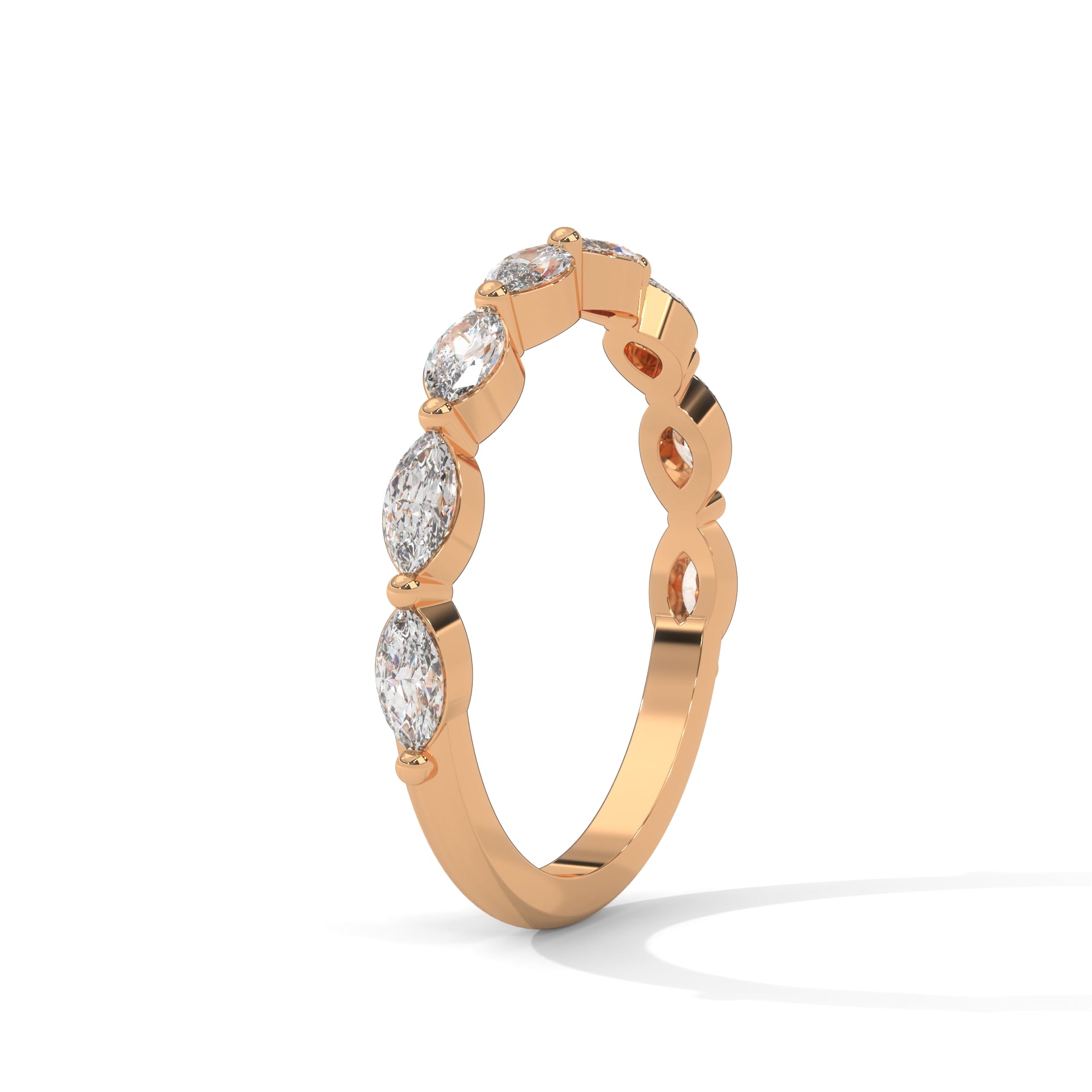 MARQUISE CUT HALF ETERNITY BAND