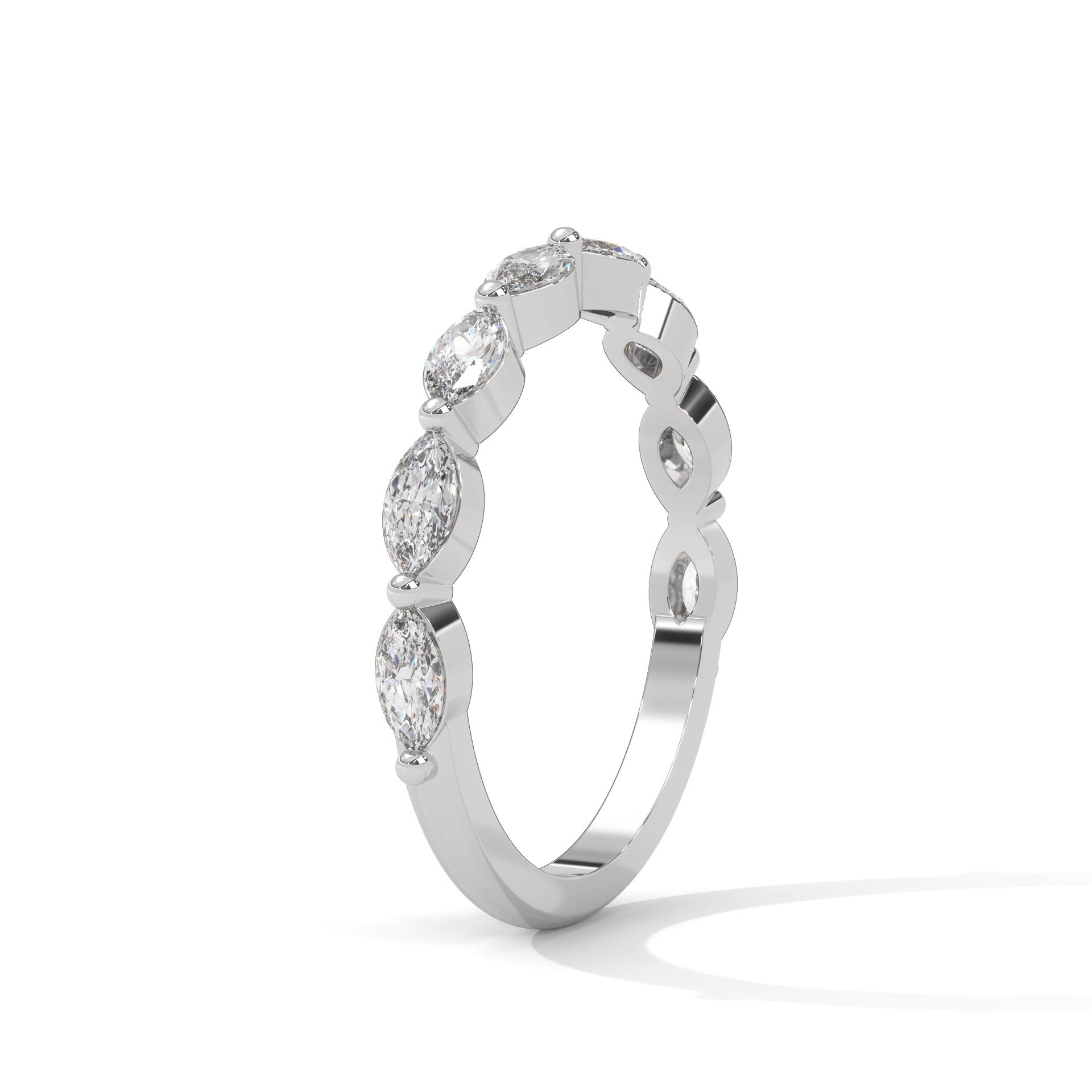 MARQUISE CUT HALF ETERNITY BAND