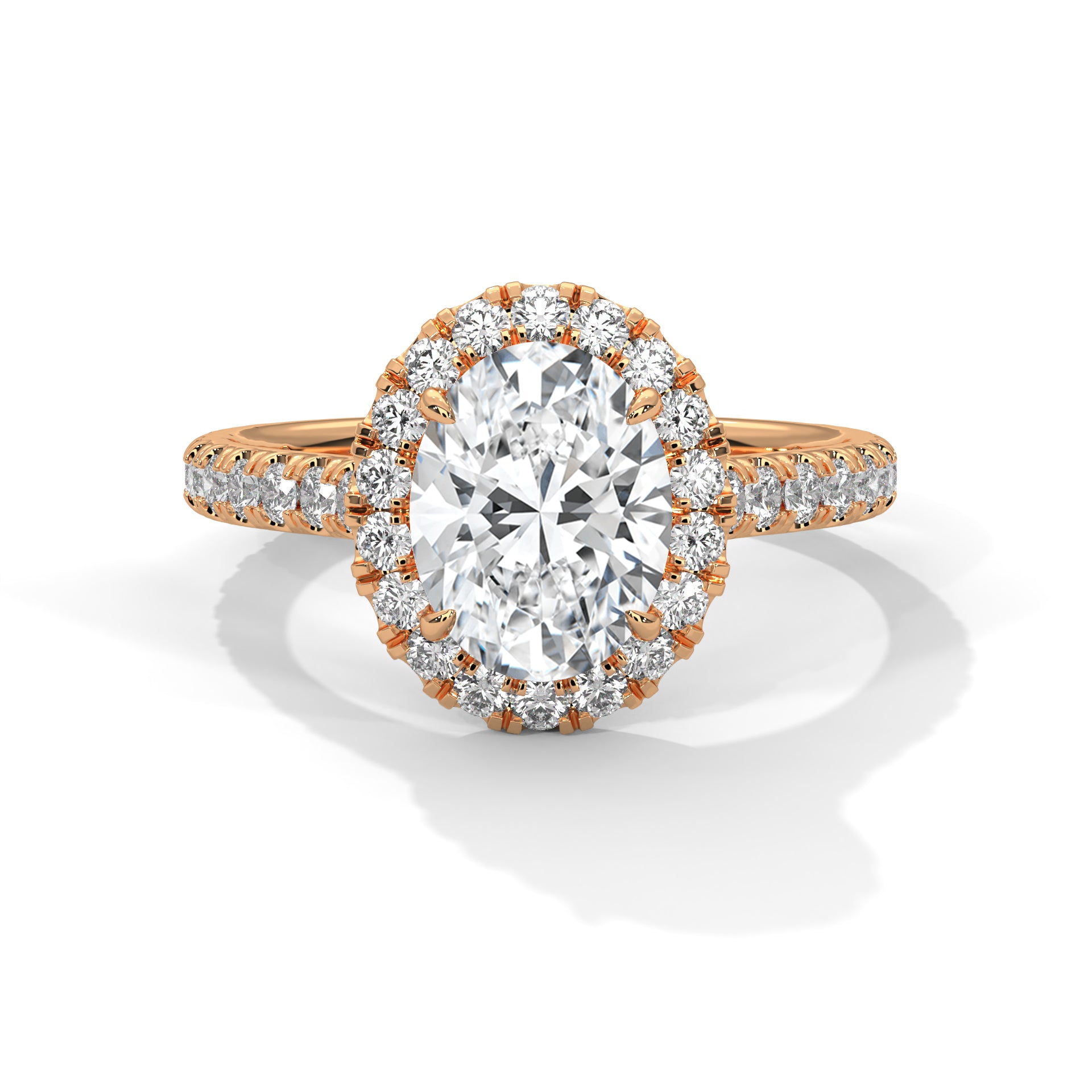 2 CARAT OVAL SOLITAIRE DIAMOND WITH SIDE STONES RING