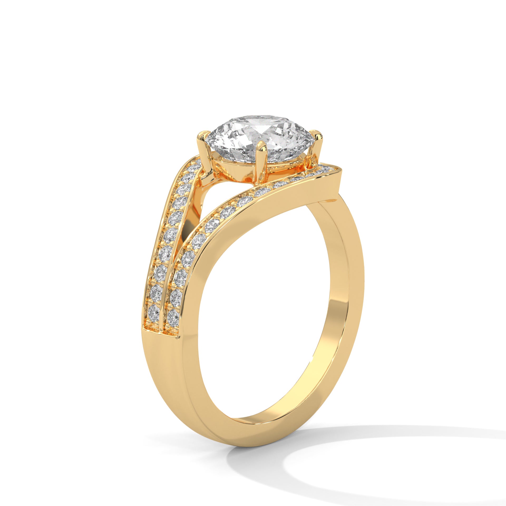 Elevate your elegance with our stunning unique round-shaped diamond ring
