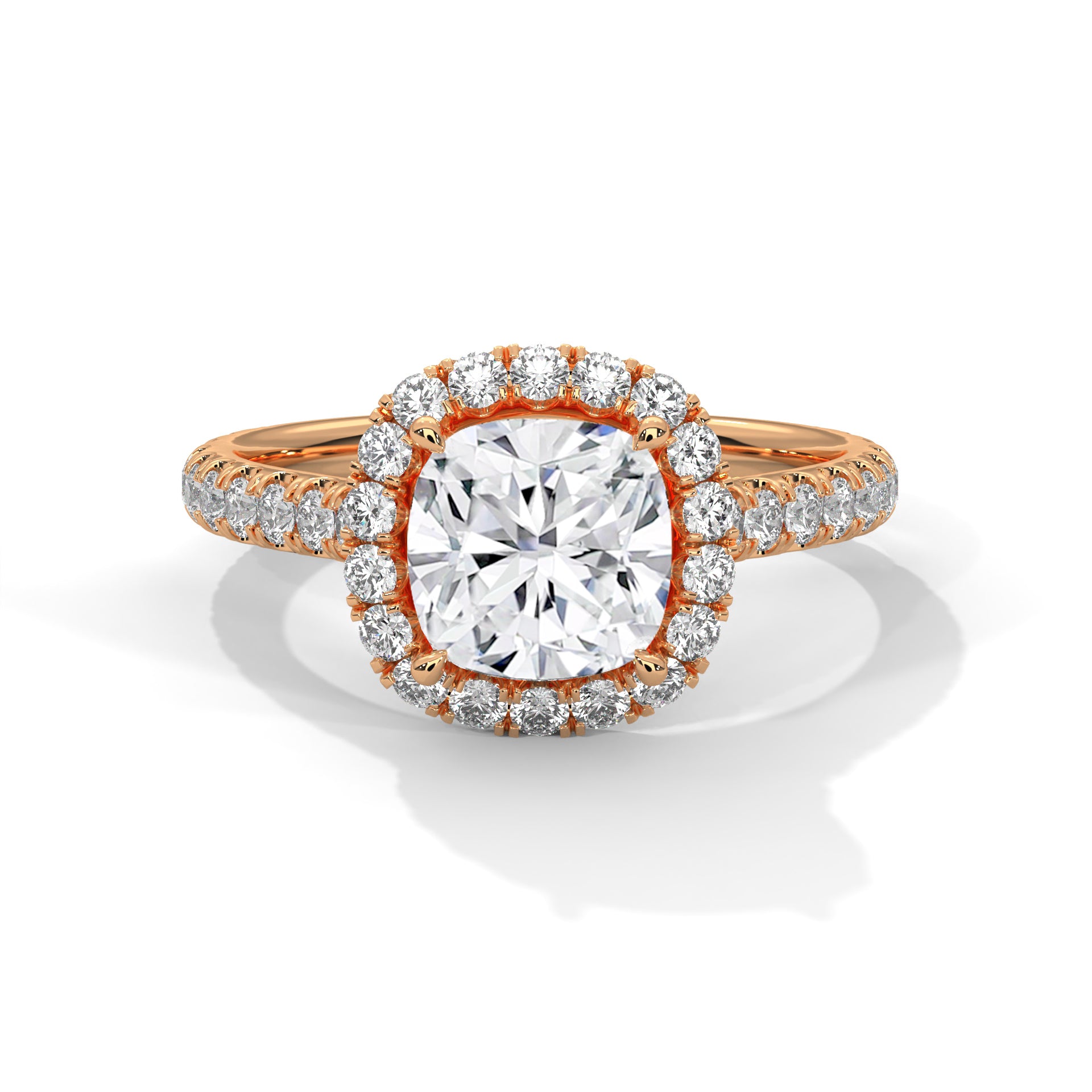 2 Carat Cushion Shape Diamond With Halo Ring