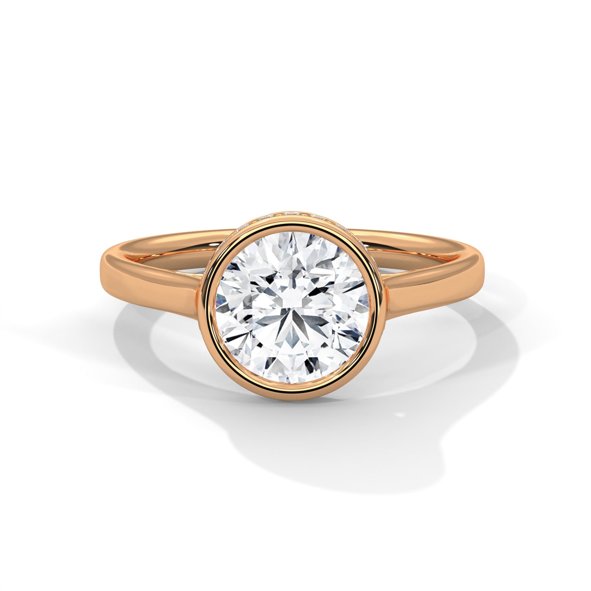 2 Carat Bezel Setting Lab Diamond Solitaire Engagement Ring