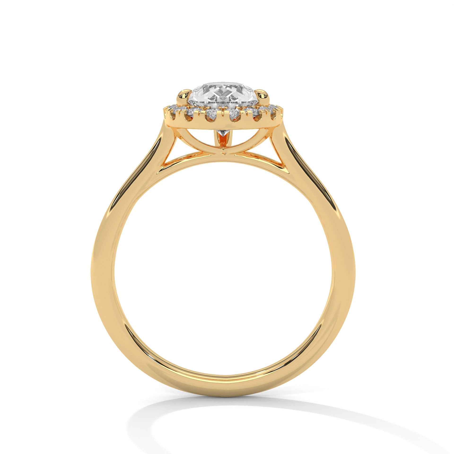 1.5 Oval Shape Diamond With Halo Ring