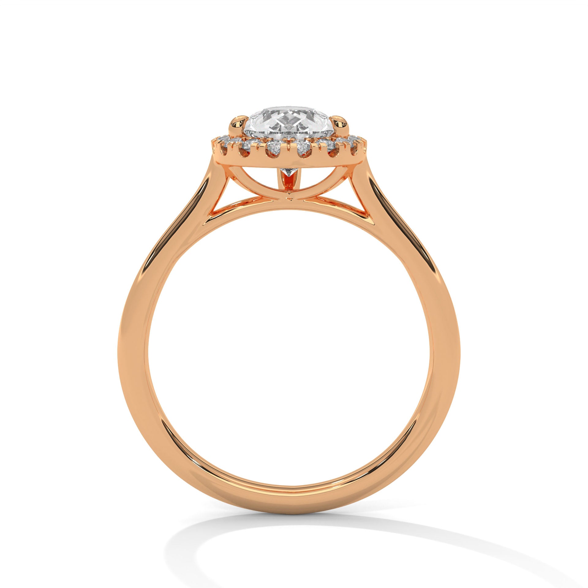 1.5 Oval Shape Diamond With Halo Ring