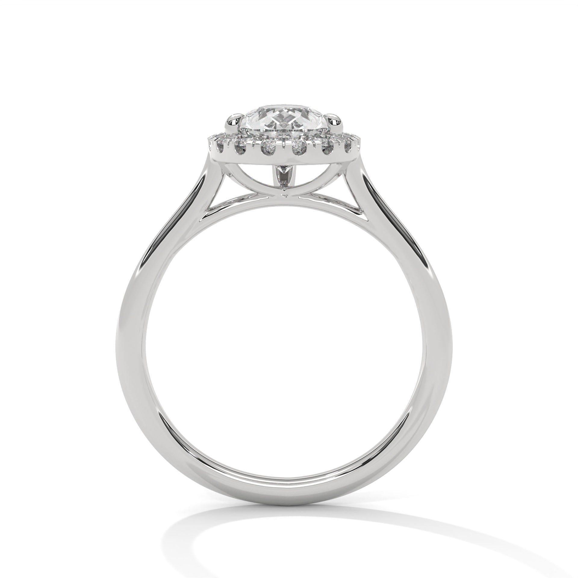 1.5 Oval Shape Diamond With Halo Ring