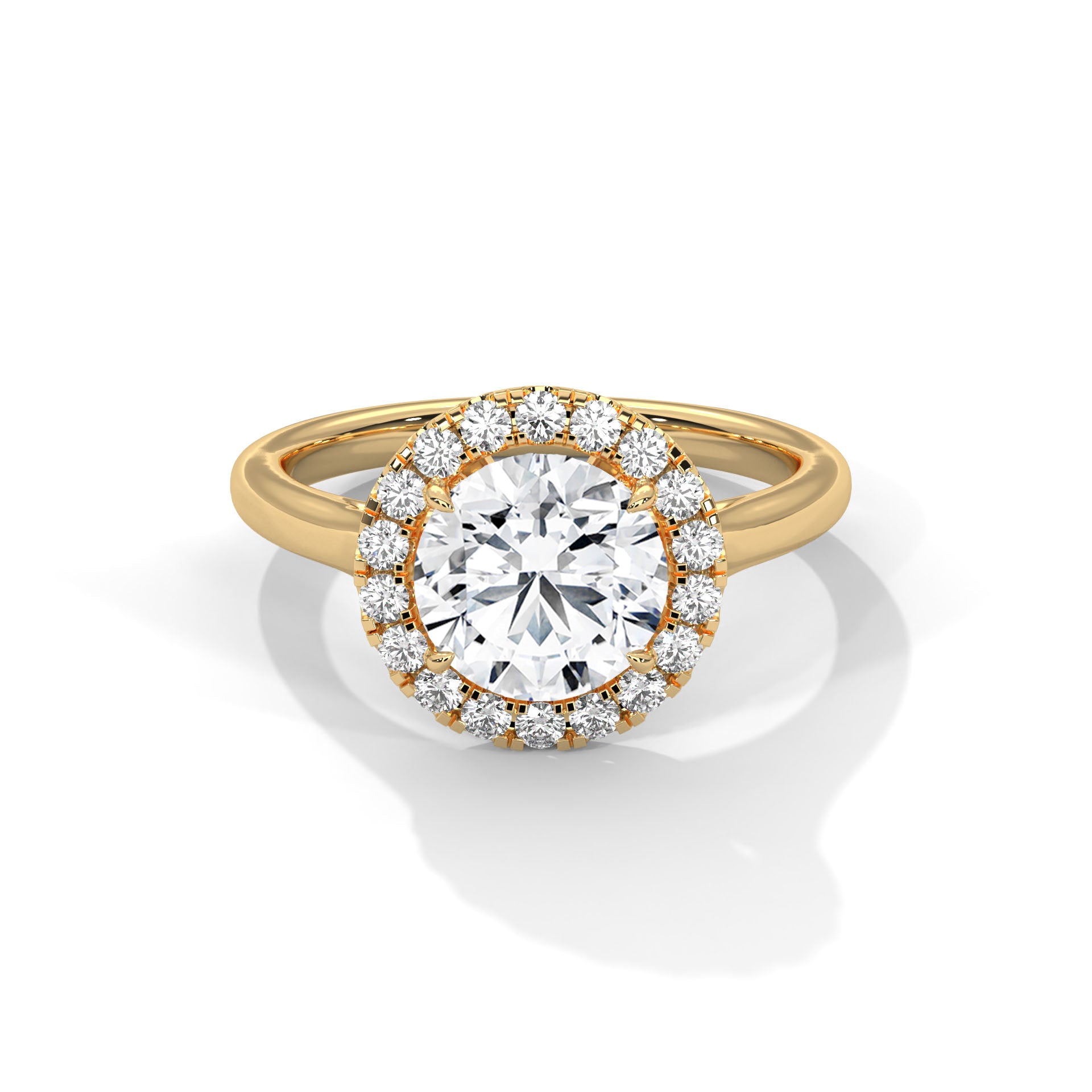 2 CARAT ROUND WITH HALO SOLITAIRE DIAMOND RING
