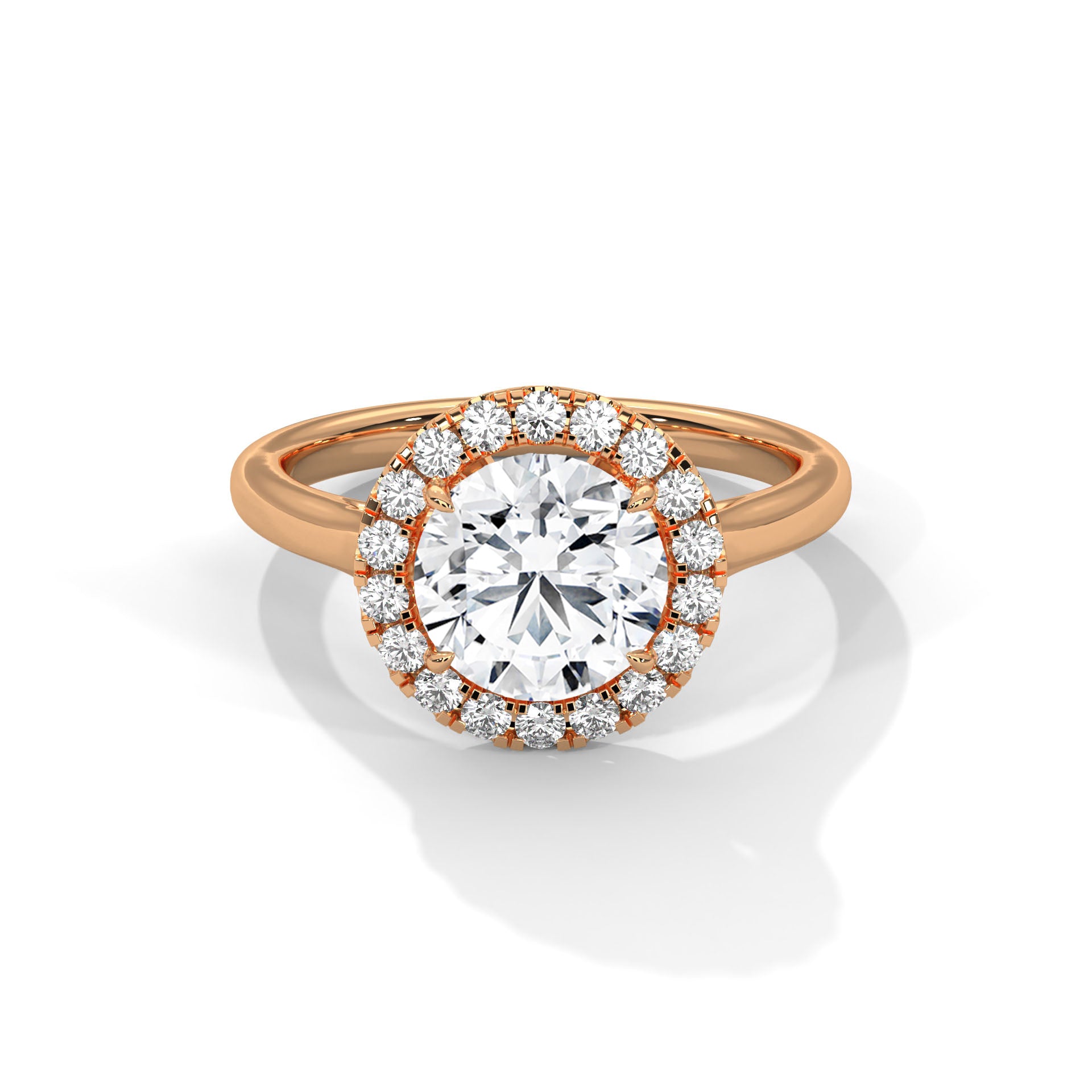 2 CARAT ROUND WITH HALO SOLITAIRE DIAMOND RING