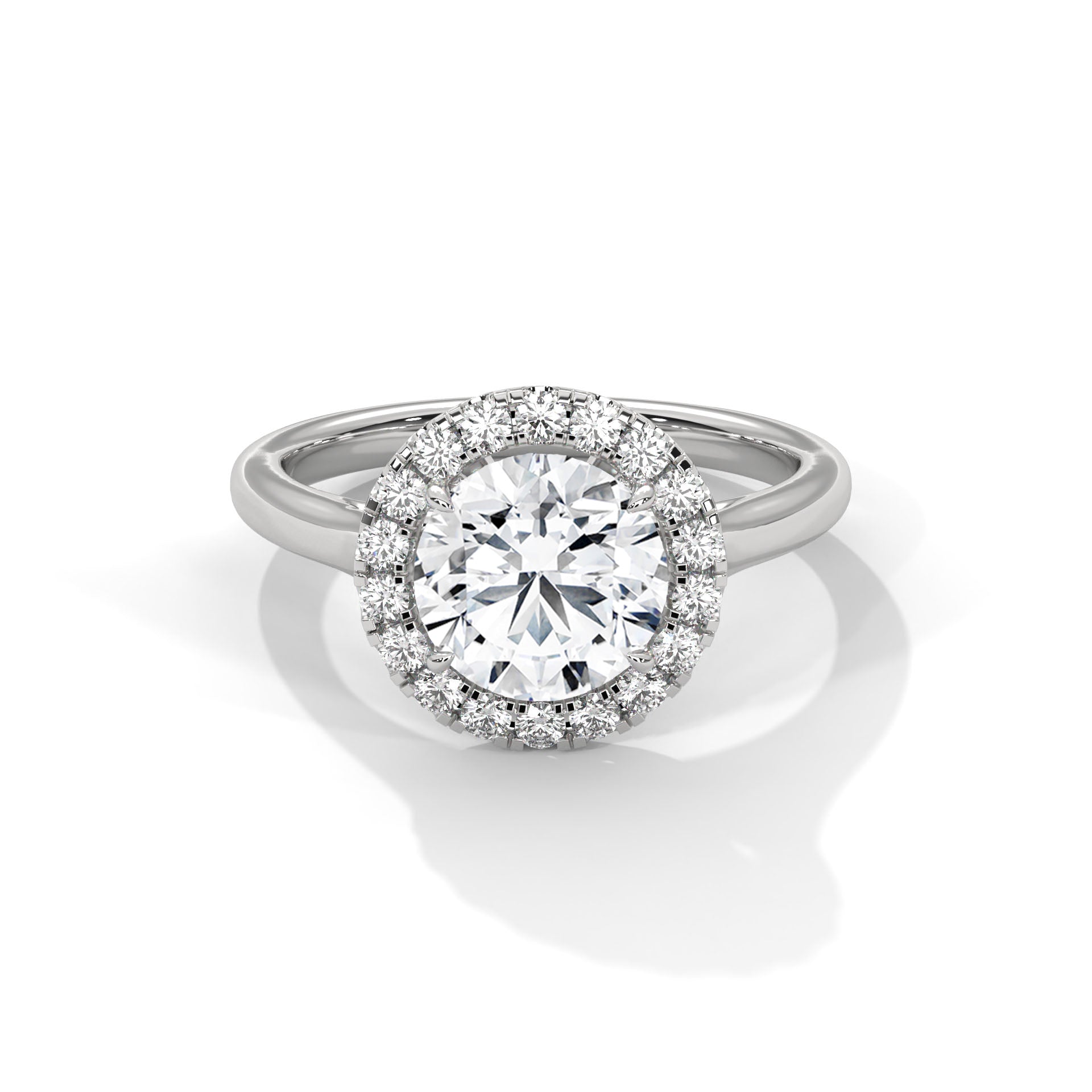 2 CARAT ROUND WITH HALO SOLITAIRE DIAMOND RING