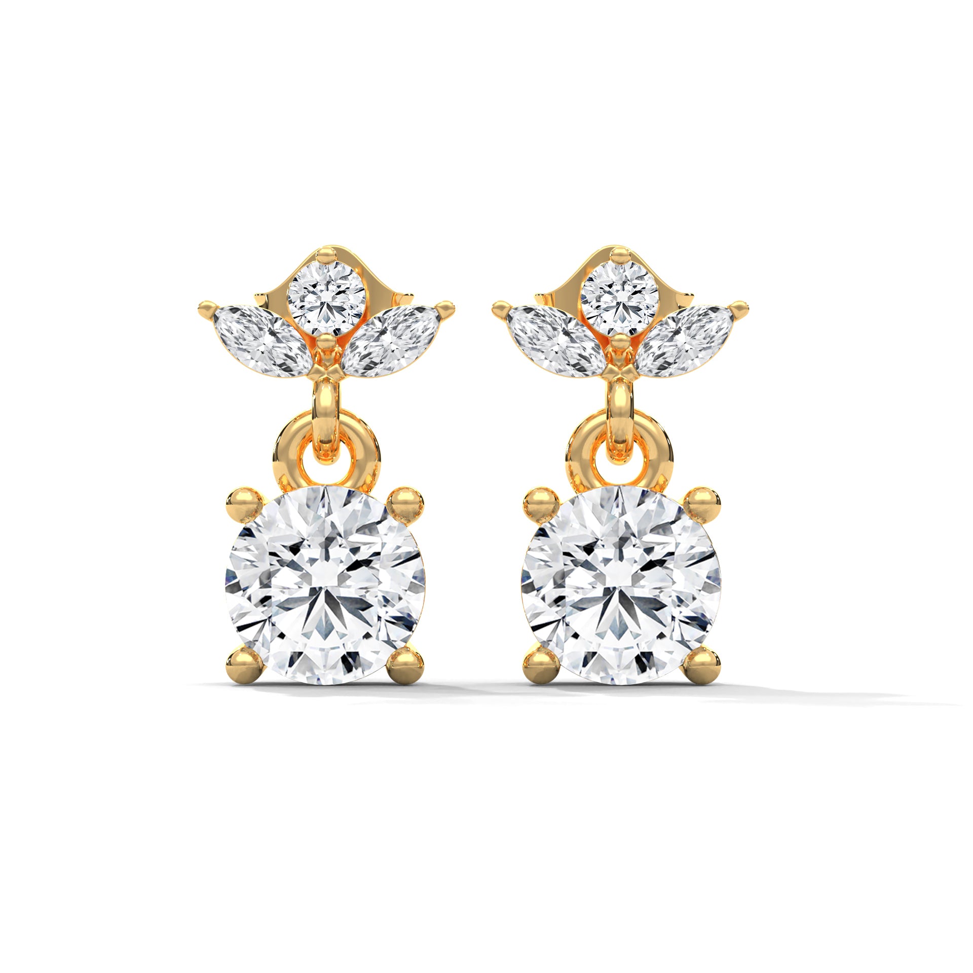Droplets of Glistening Radiance Celeste Solitaire Stud Earrings