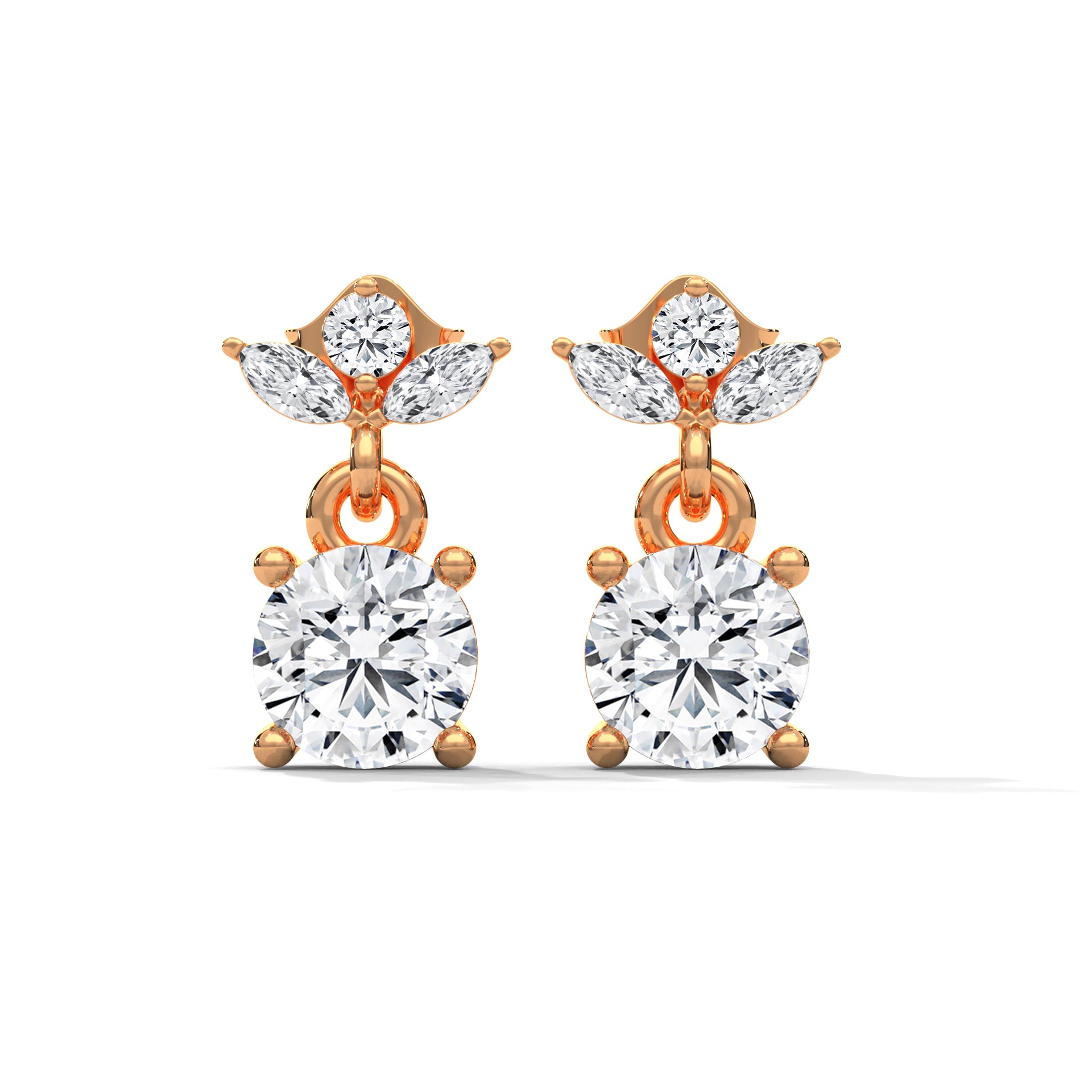 Droplets of Glistening Radiance Celeste Solitaire Stud Earrings