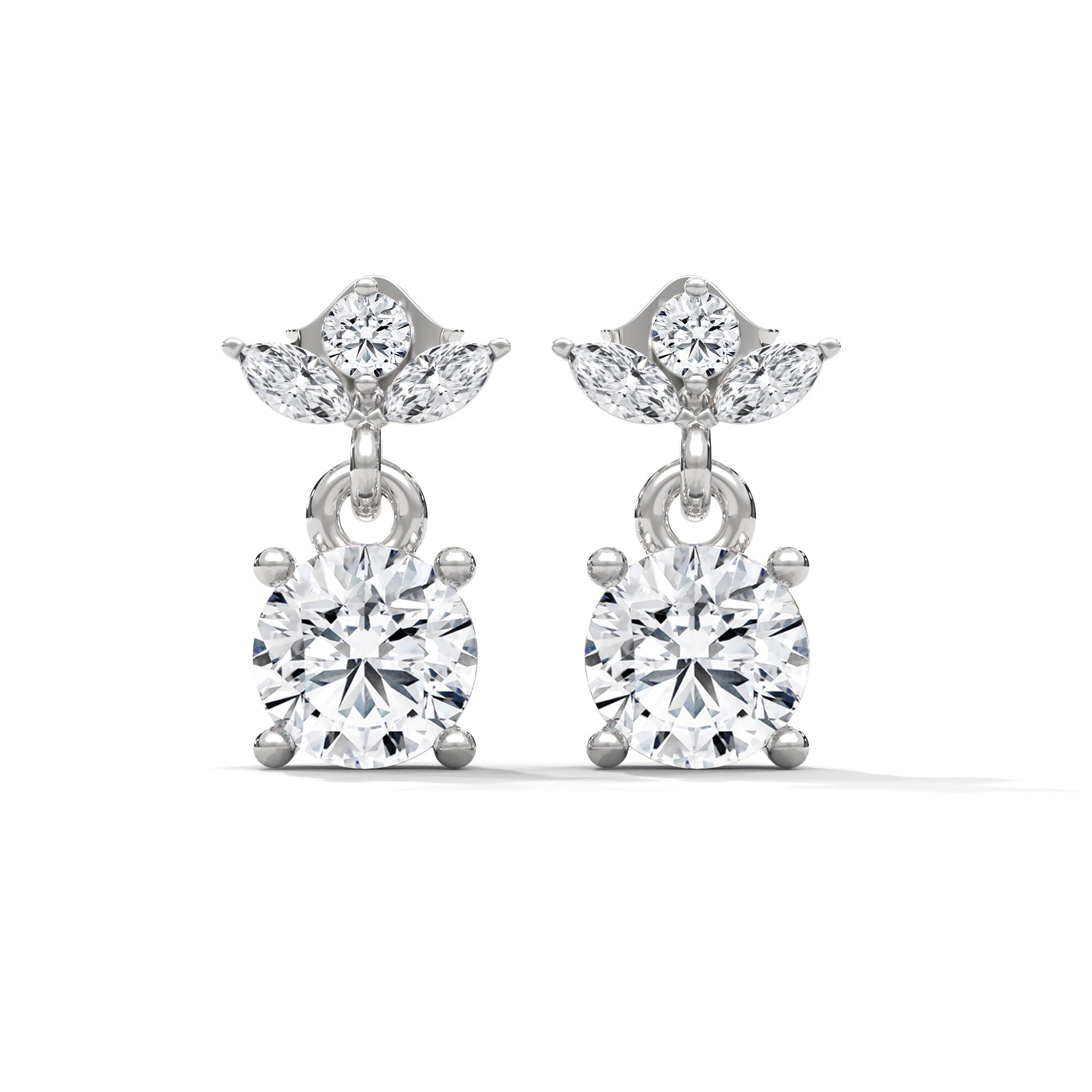 Droplets of Glistening Radiance Celeste Solitaire Stud Earrings