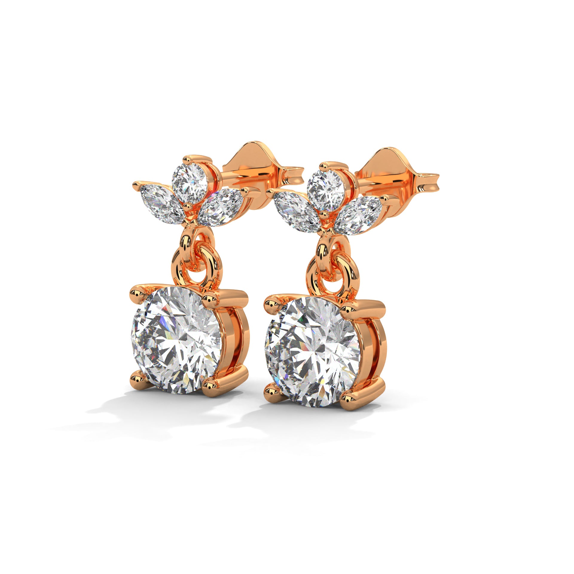Droplets of Glistening Radiance Celeste Solitaire Stud Earrings