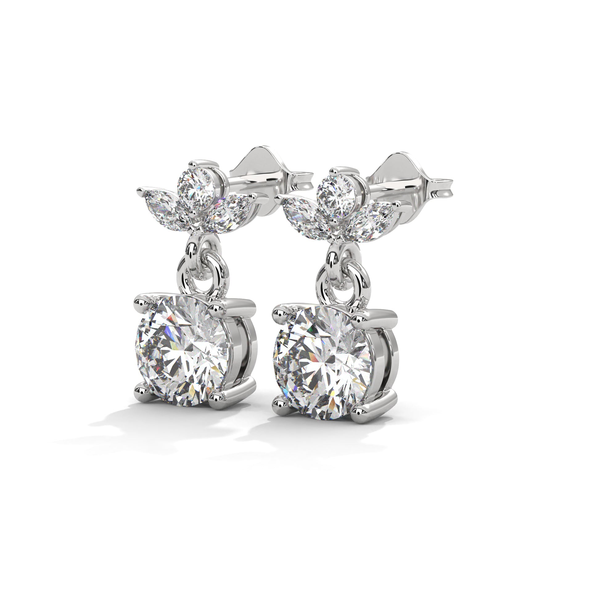 Droplets of Glistening Radiance Celeste Solitaire Stud Earrings