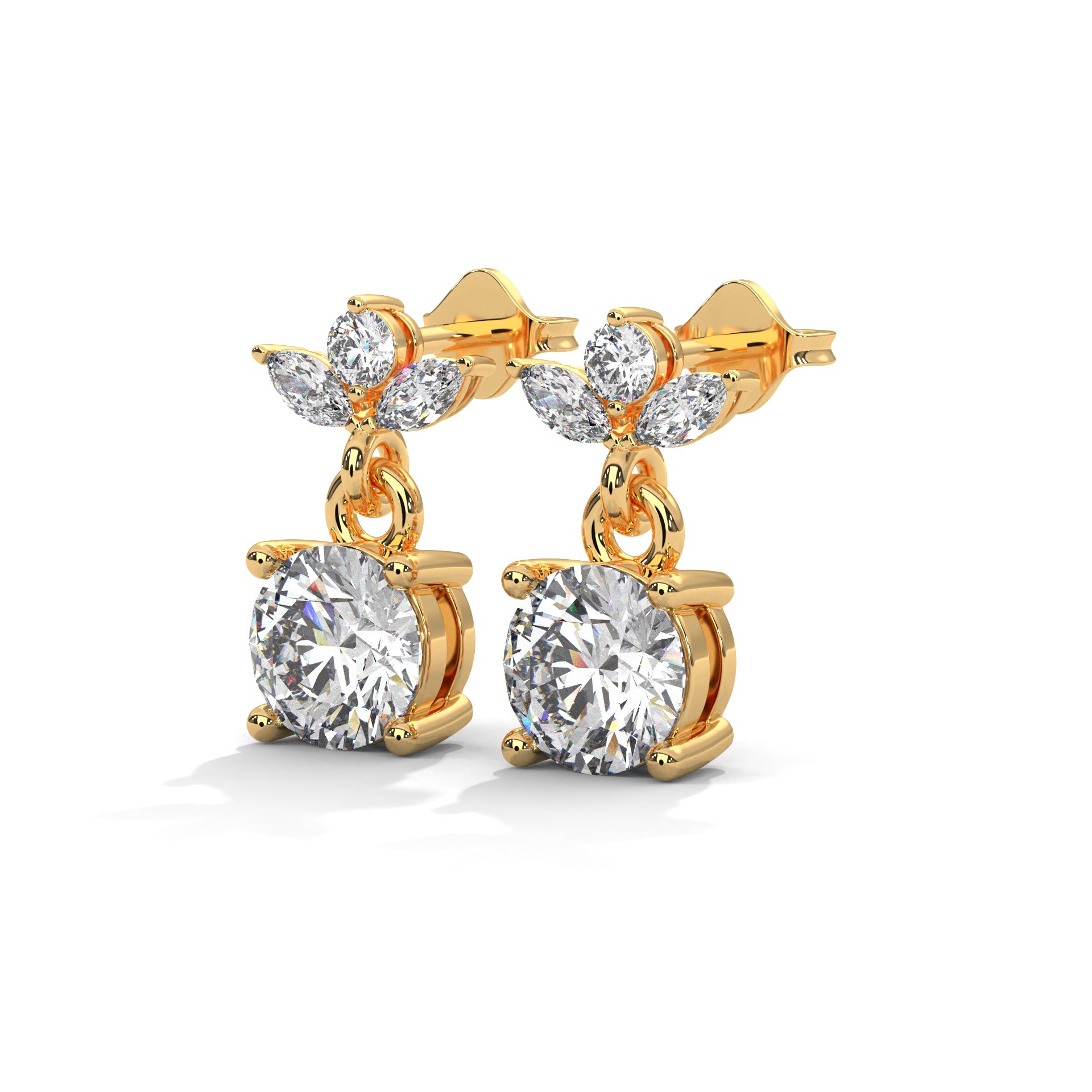 Droplets of Glistening Radiance Celeste Solitaire Stud Earrings
