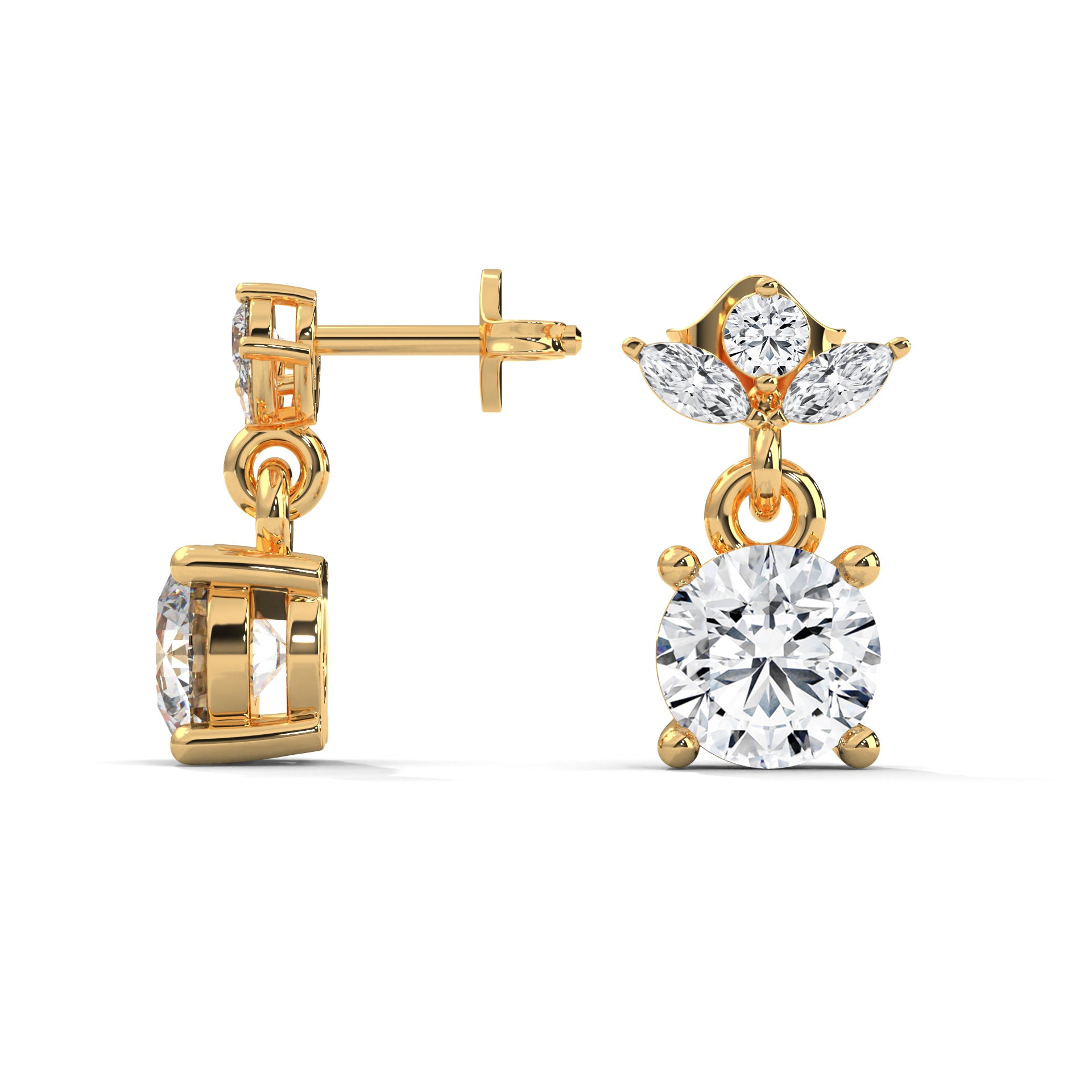 Droplets of Glistening Radiance Celeste Solitaire Stud Earrings