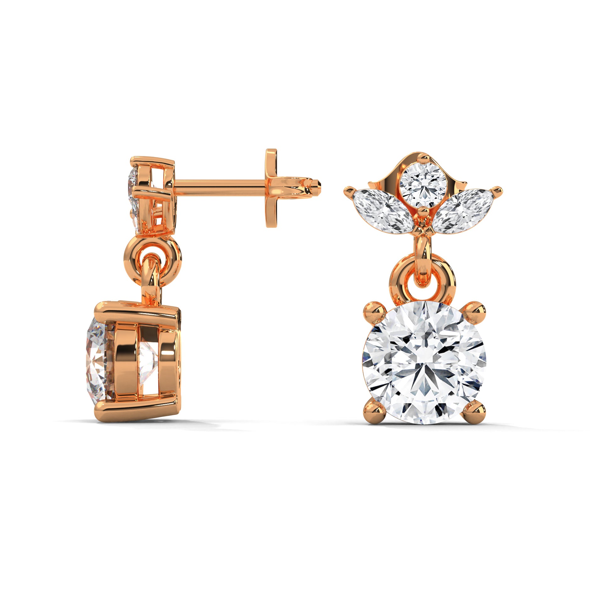 Droplets of Glistening Radiance Celeste Solitaire Stud Earrings