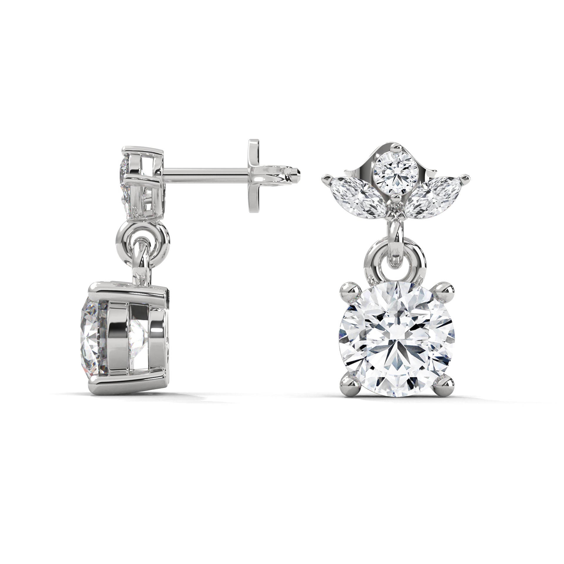 Droplets of Glistening Radiance Celeste Solitaire Stud Earrings