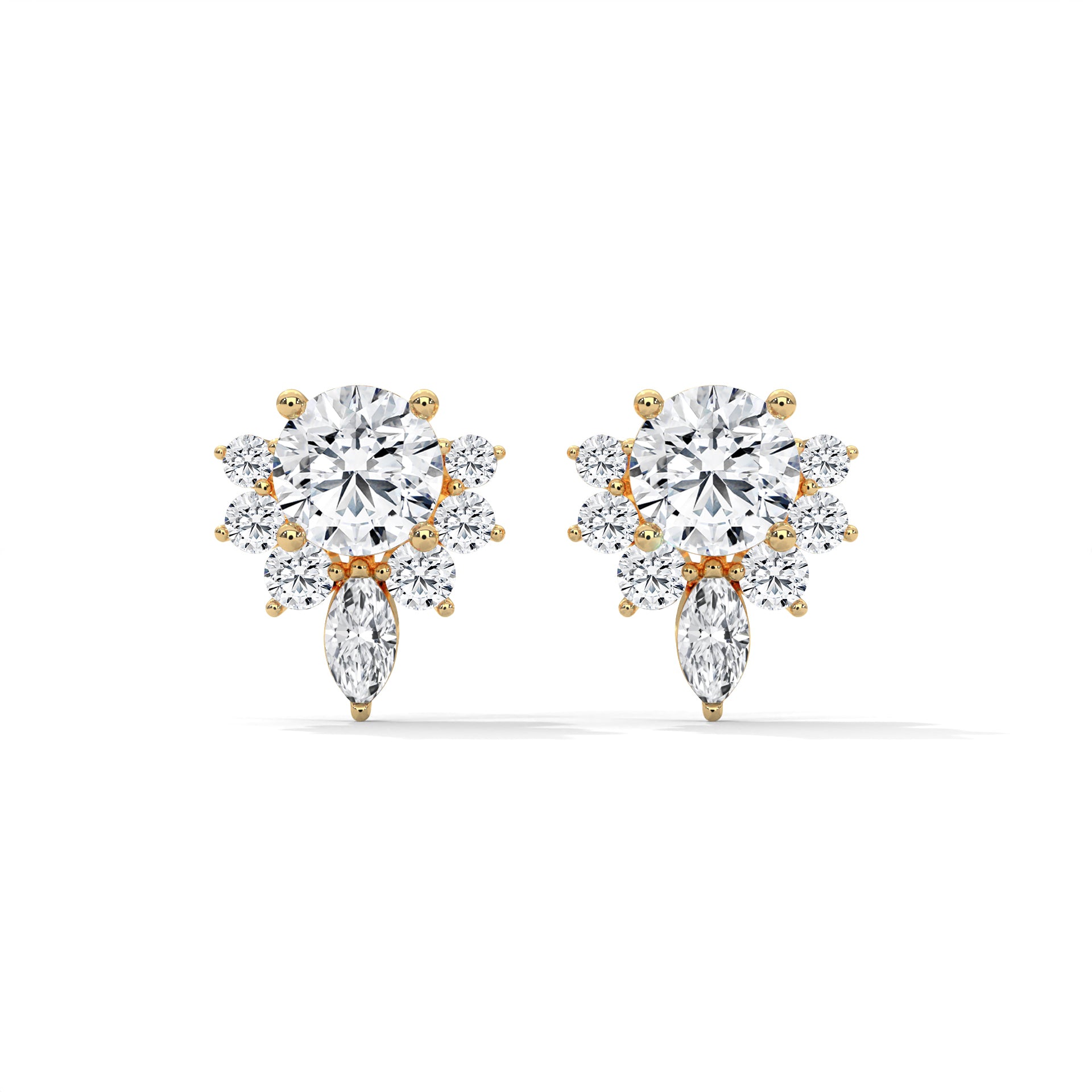 Dazzling Floral-Inspired Studs Earrings