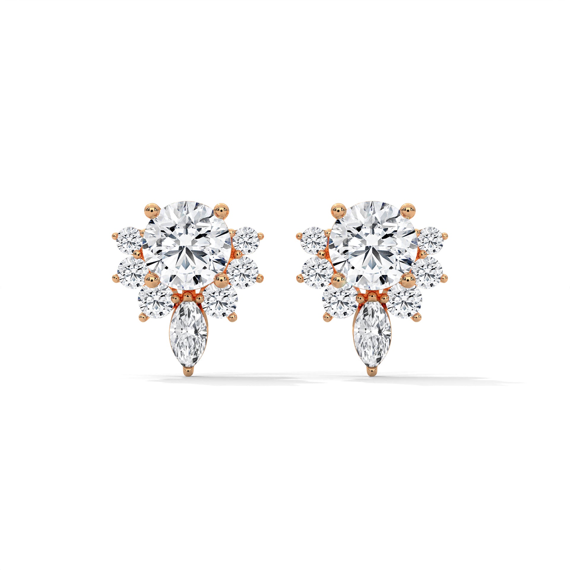 Dazzling Floral-Inspired Studs Earrings