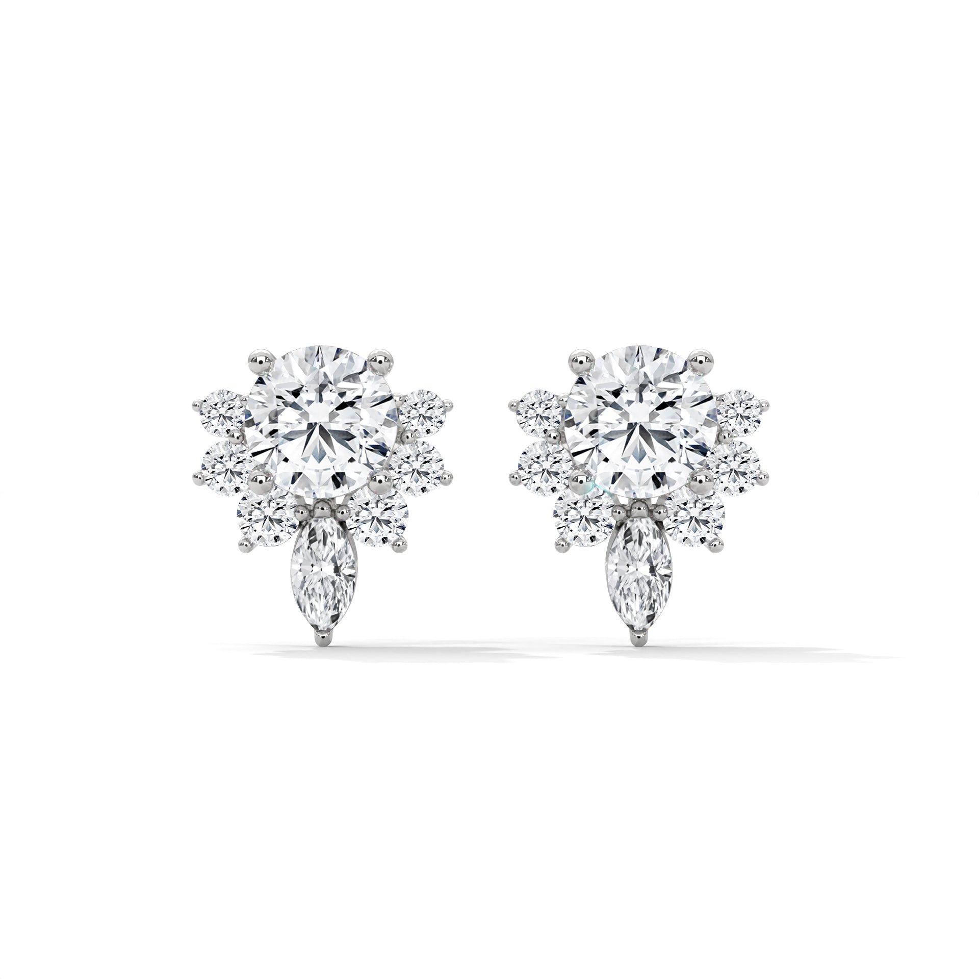 Dazzling Floral-Inspired Studs Earrings