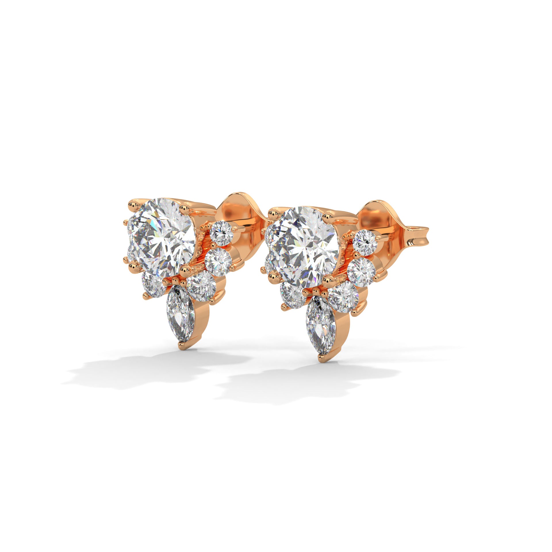Dazzling Floral-Inspired Studs Earrings