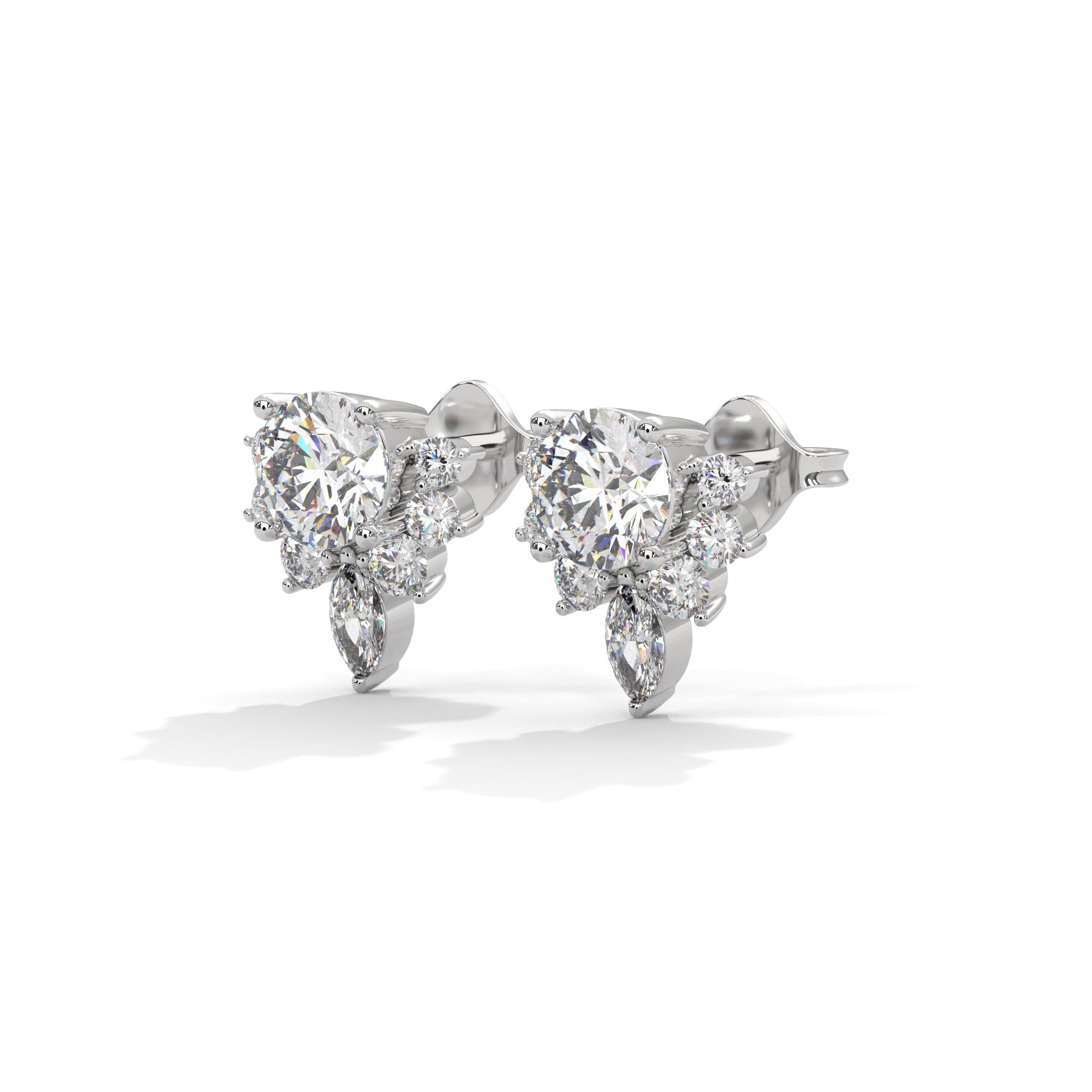 Dazzling Floral-Inspired Studs Earrings