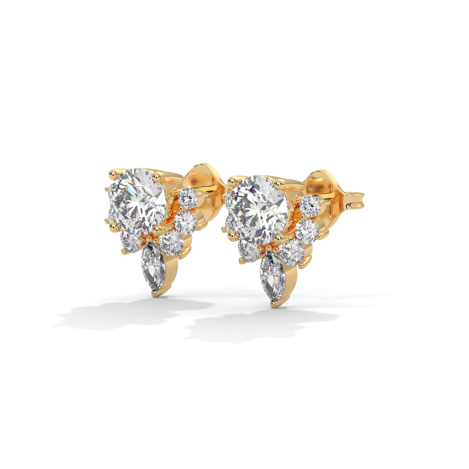 Dazzling Floral-Inspired Studs Earrings