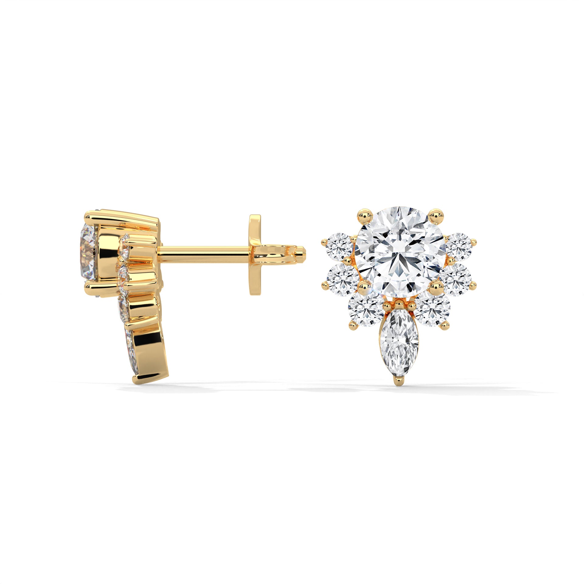 Dazzling Floral-Inspired Studs Earrings