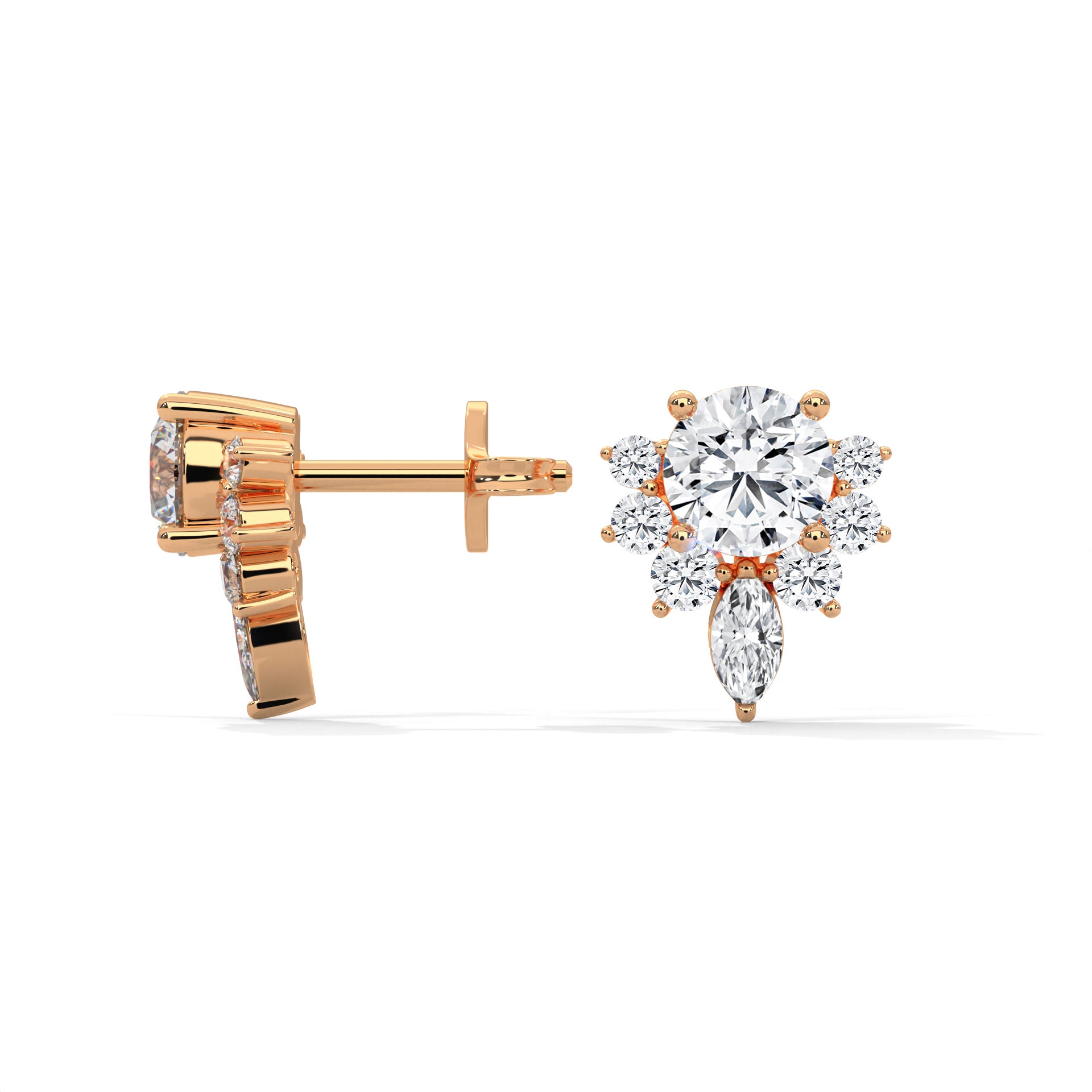 Dazzling Floral-Inspired Studs Earrings