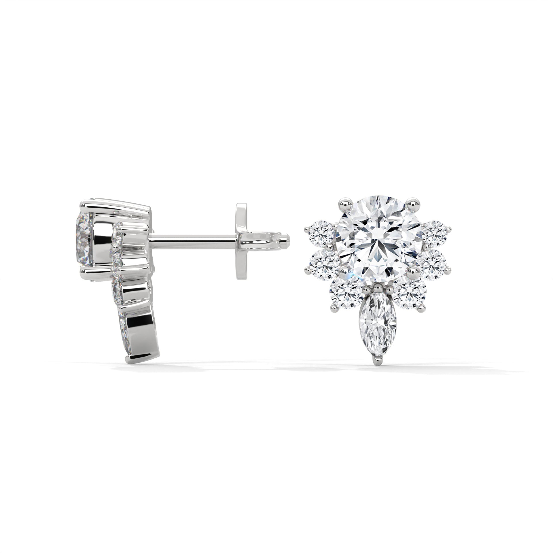 Dazzling Floral-Inspired Studs Earrings