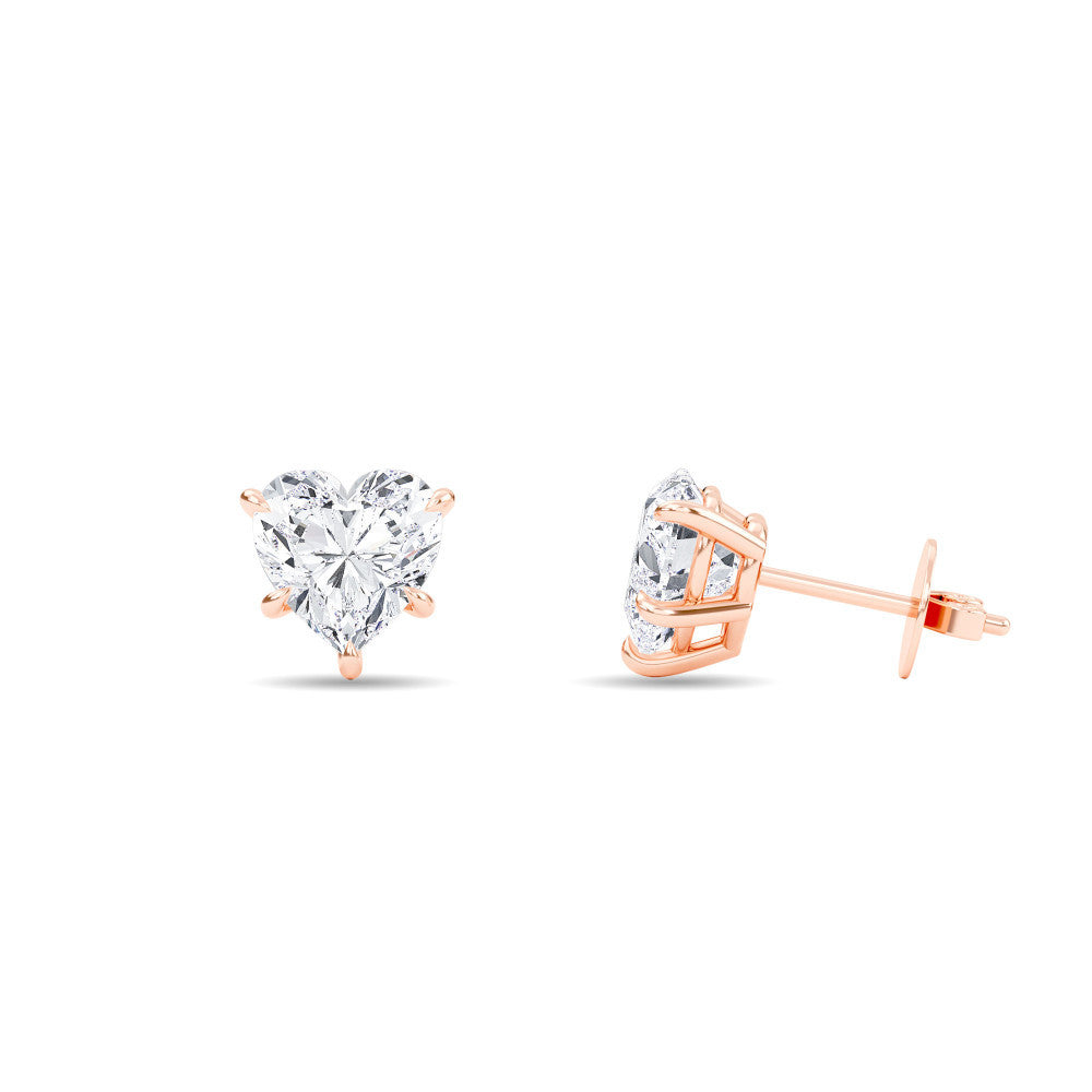 1 - 1 Carat Labgrown Diamond Heart cut Earring Tops | ATYANTA JEWELS