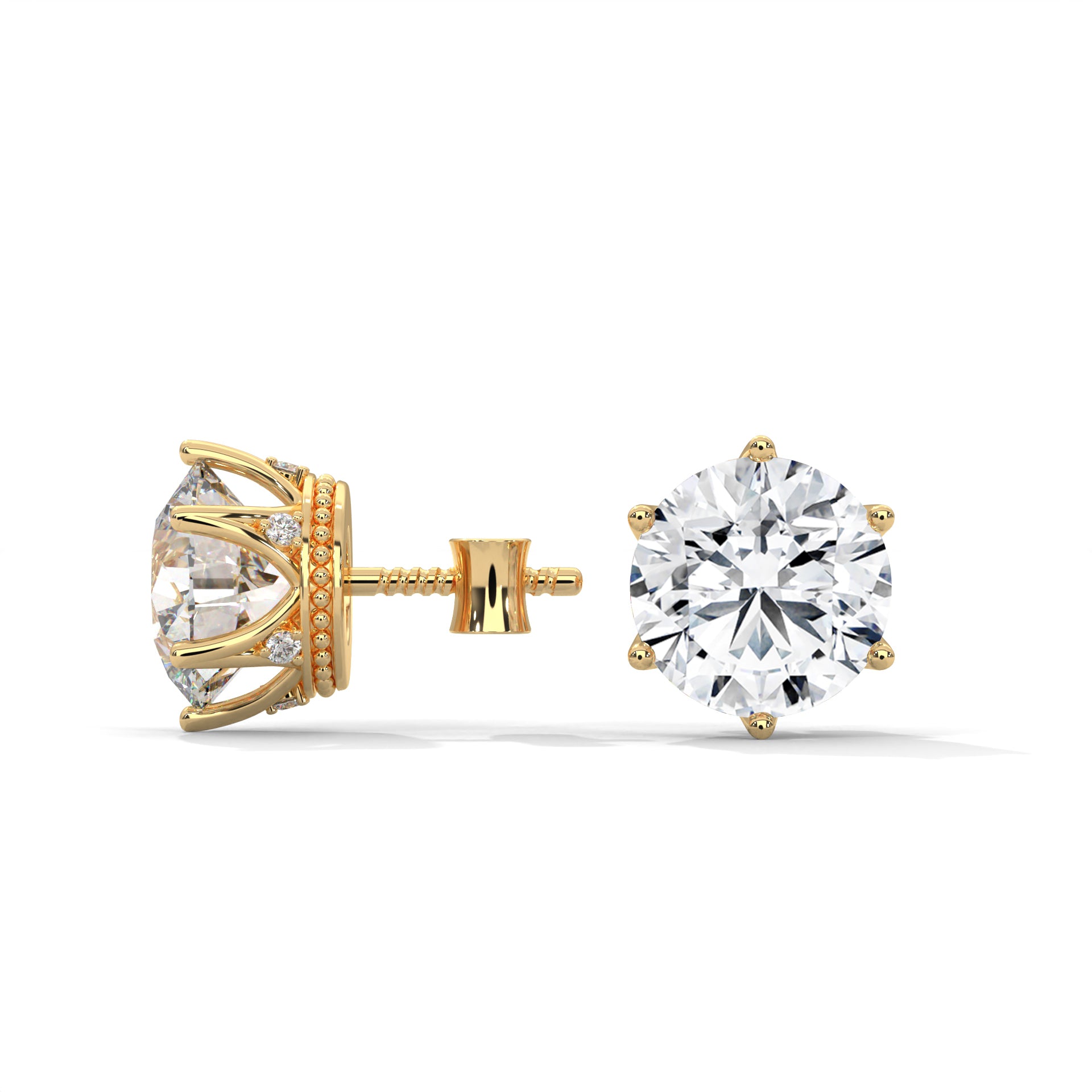 1.5 CARAT ROUND CUT SOLITAIRE STUDS