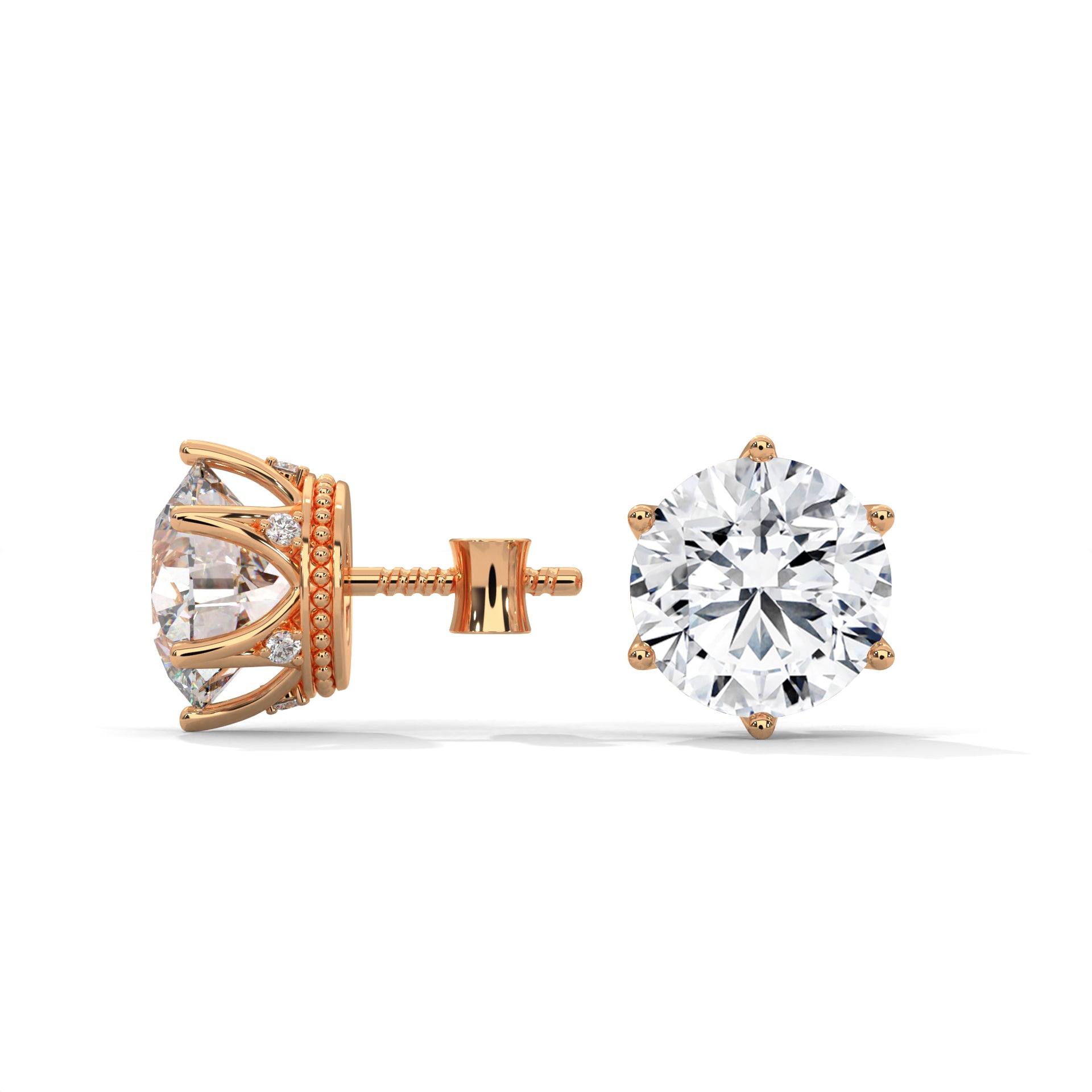 1.5 CARAT ROUND CUT SOLITAIRE STUDS