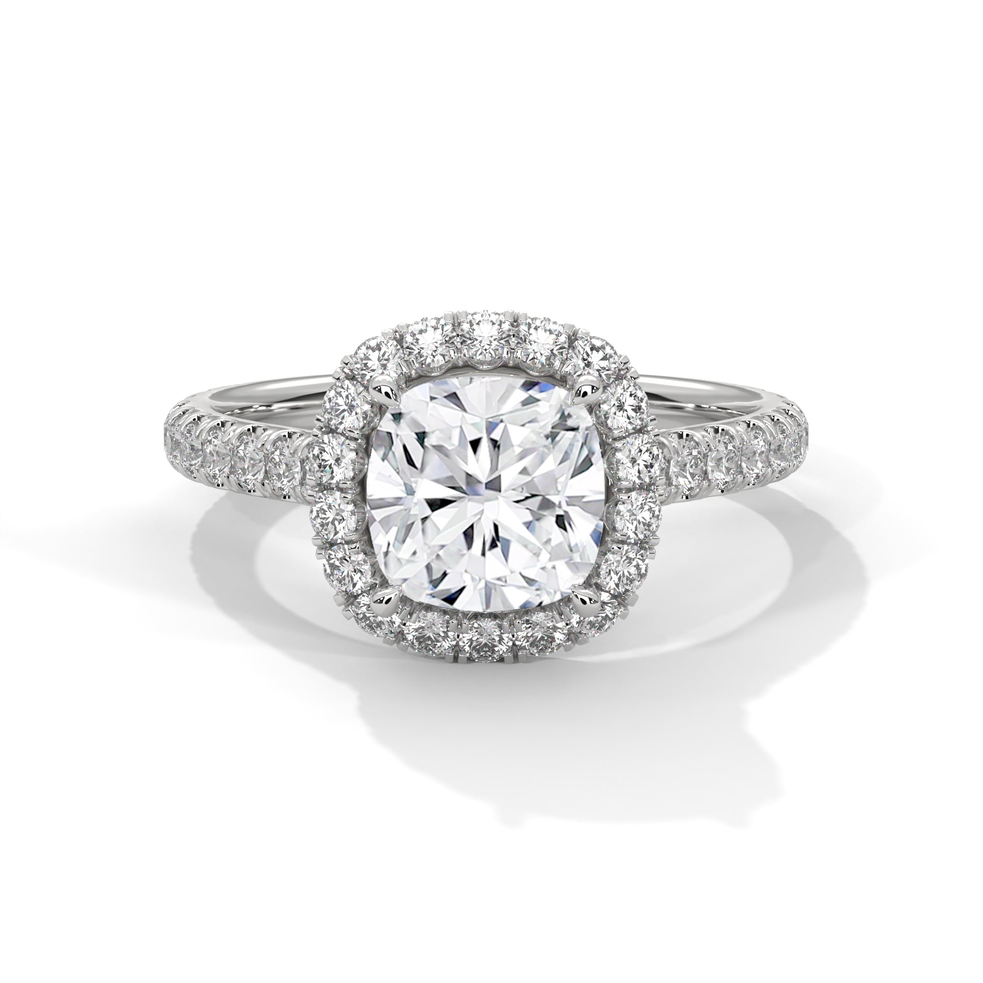 2 Carat Cushion Shape Diamond With Halo Ring