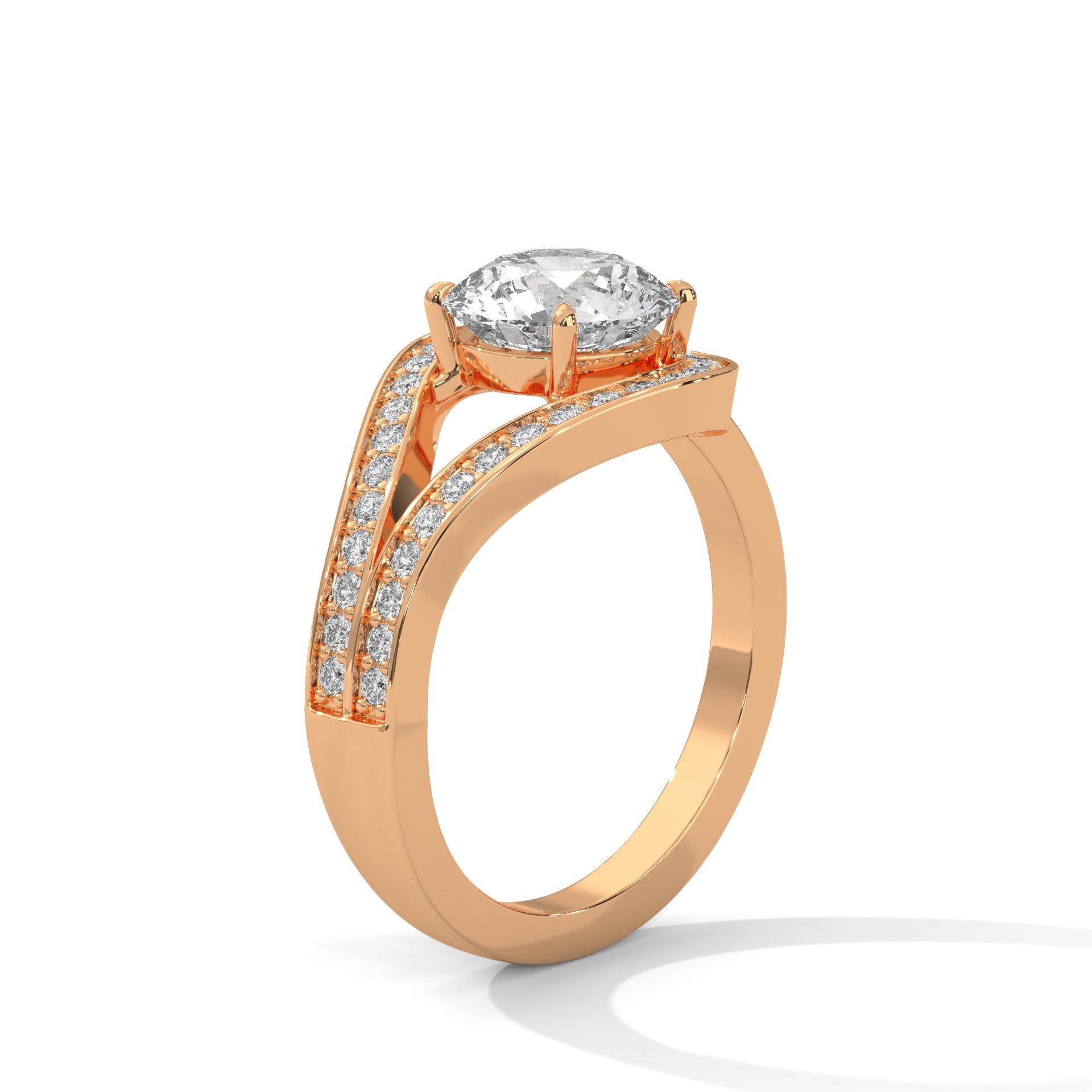 Elevate your elegance with our stunning unique round-shaped diamond ring