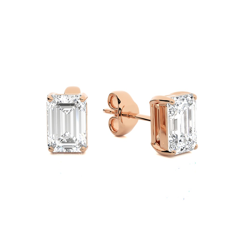 1 - 1 Carat Labgrown Diamond Emerald cut Earring Tops | ATYANTA JEWELS