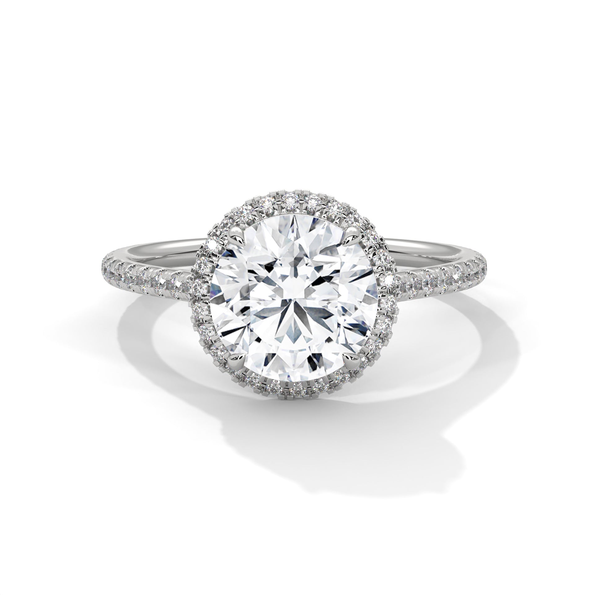 1.5 carat Labgrown Diamond Round shape WITH HALO Endless Ring