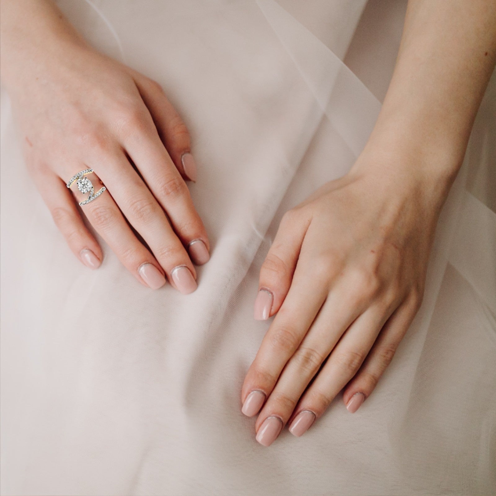 Round Lab Diamond Cocktail Ring | ATYANTA JEWELS