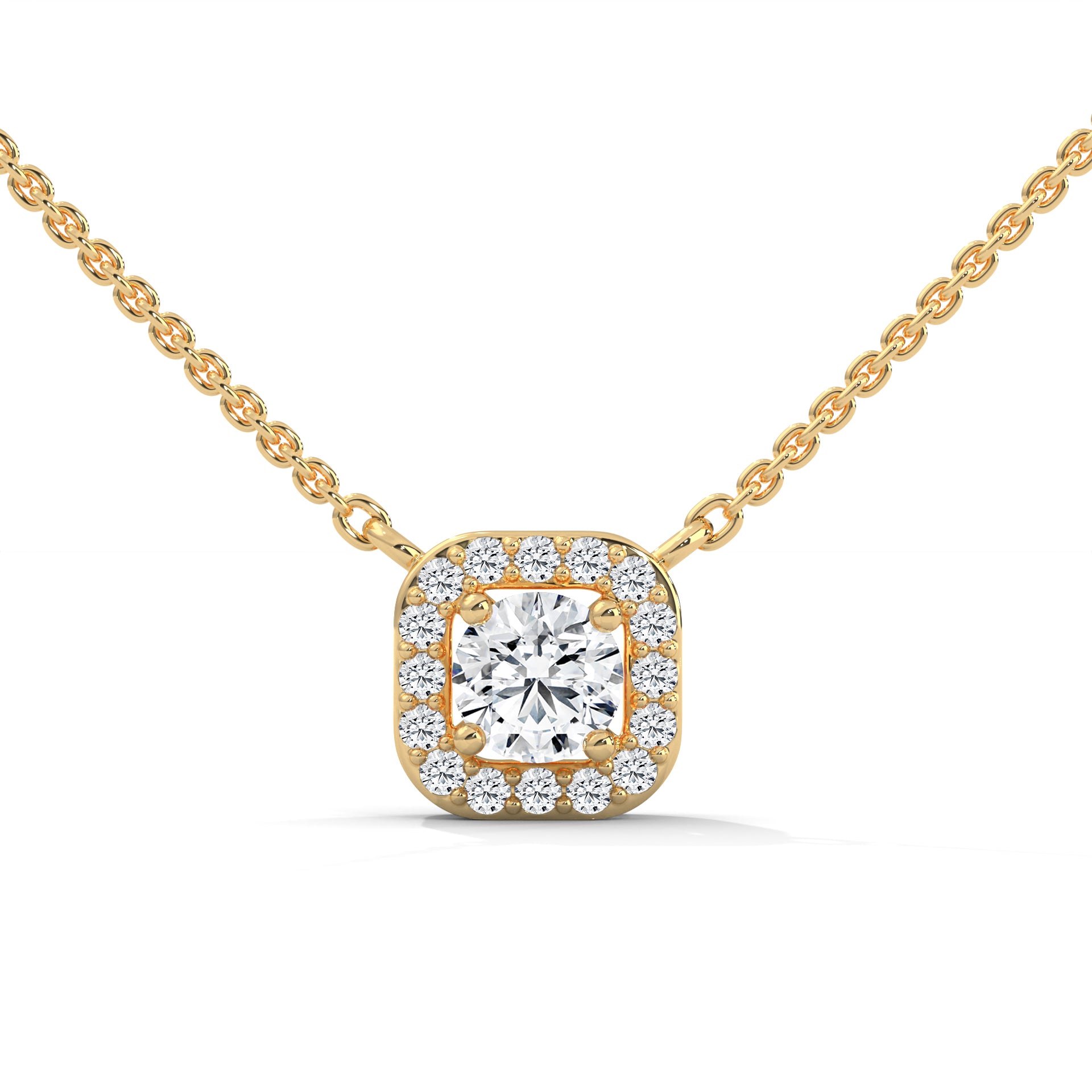 HALO ROUND LAB GROWN DIAMOND SOLITAIRE PENDENT