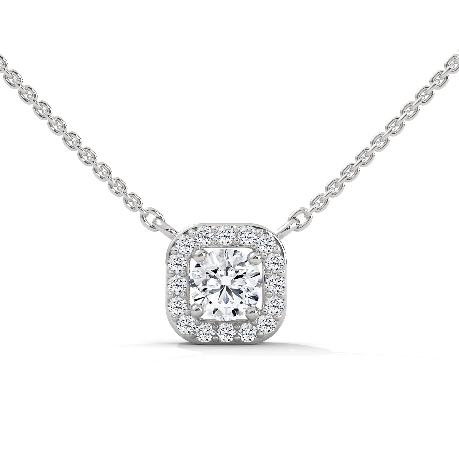 HALO ROUND LAB GROWN DIAMOND SOLITAIRE PENDENT