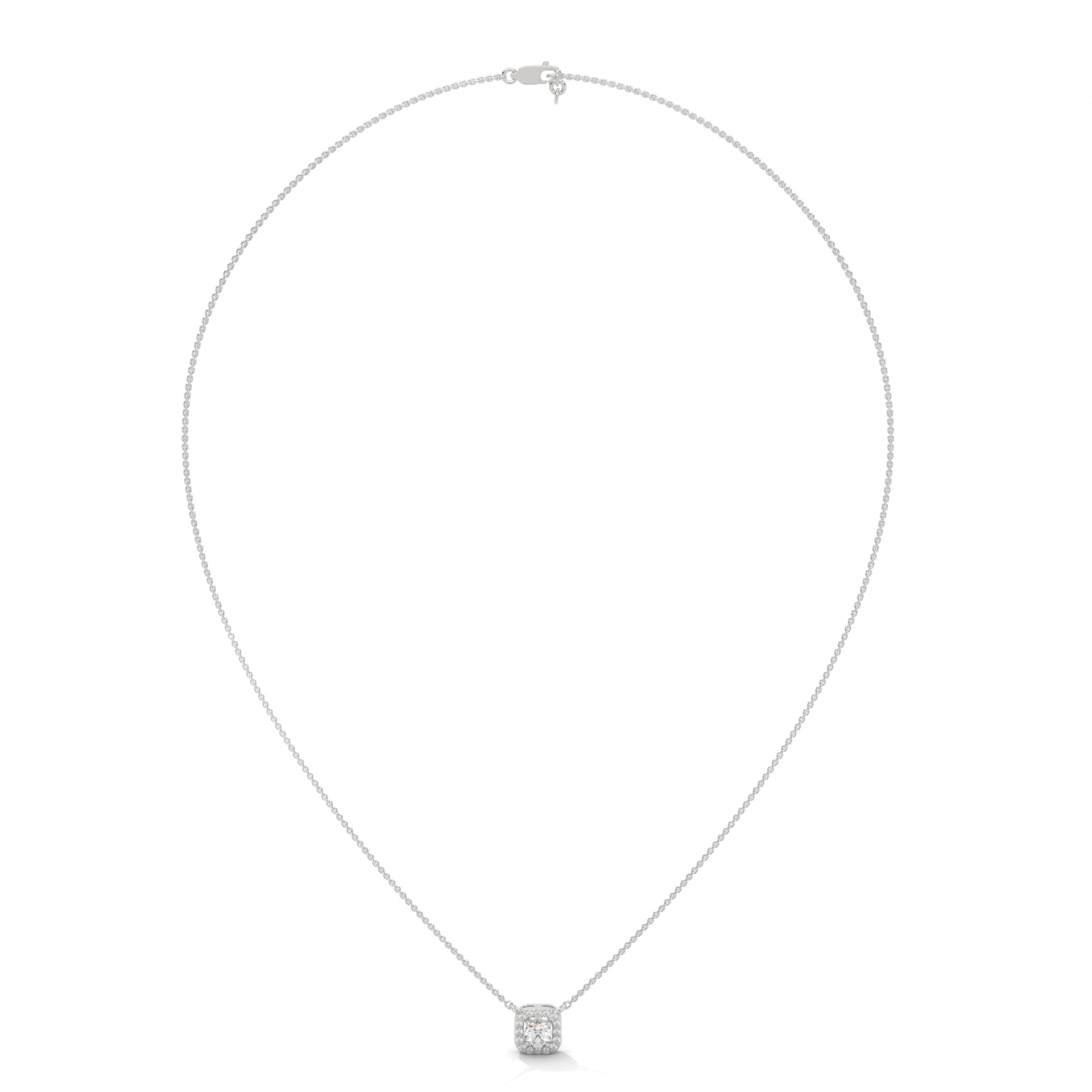 HALO ROUND LAB GROWN DIAMOND SOLITAIRE PENDENT