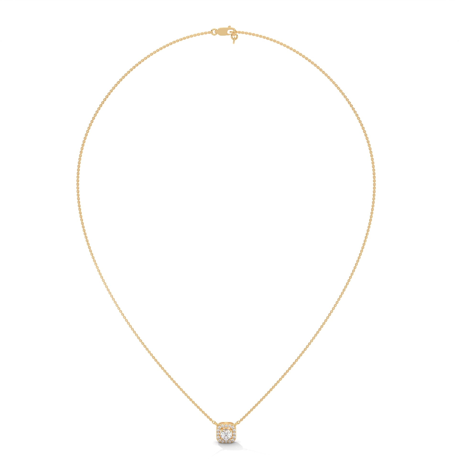 HALO ROUND LAB GROWN DIAMOND SOLITAIRE PENDENT