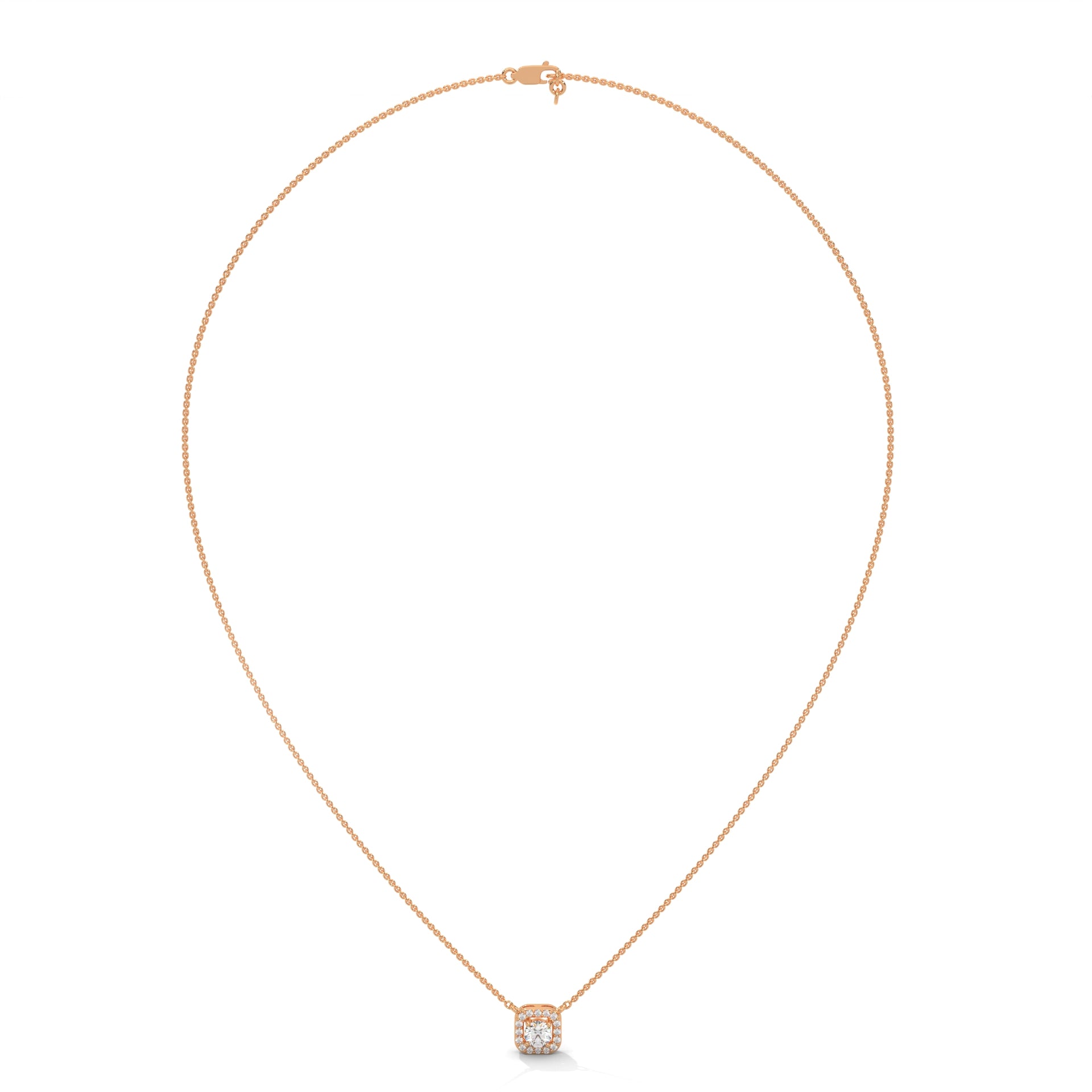 HALO ROUND LAB GROWN DIAMOND SOLITAIRE PENDENT