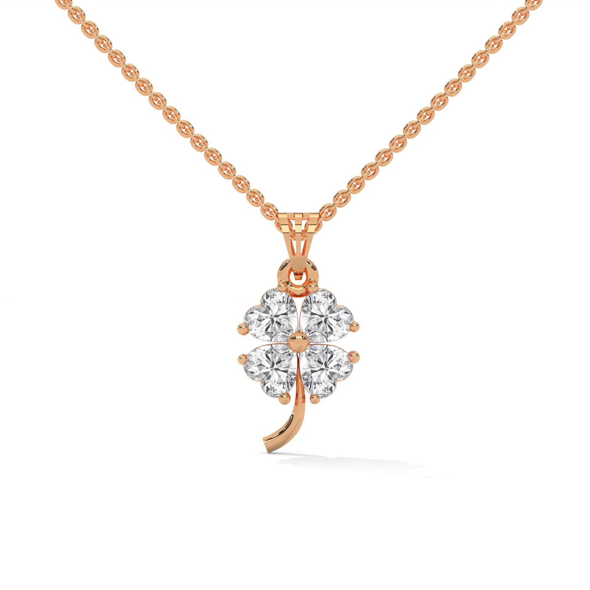 HEART DIAMOND FLOWER PENDENT